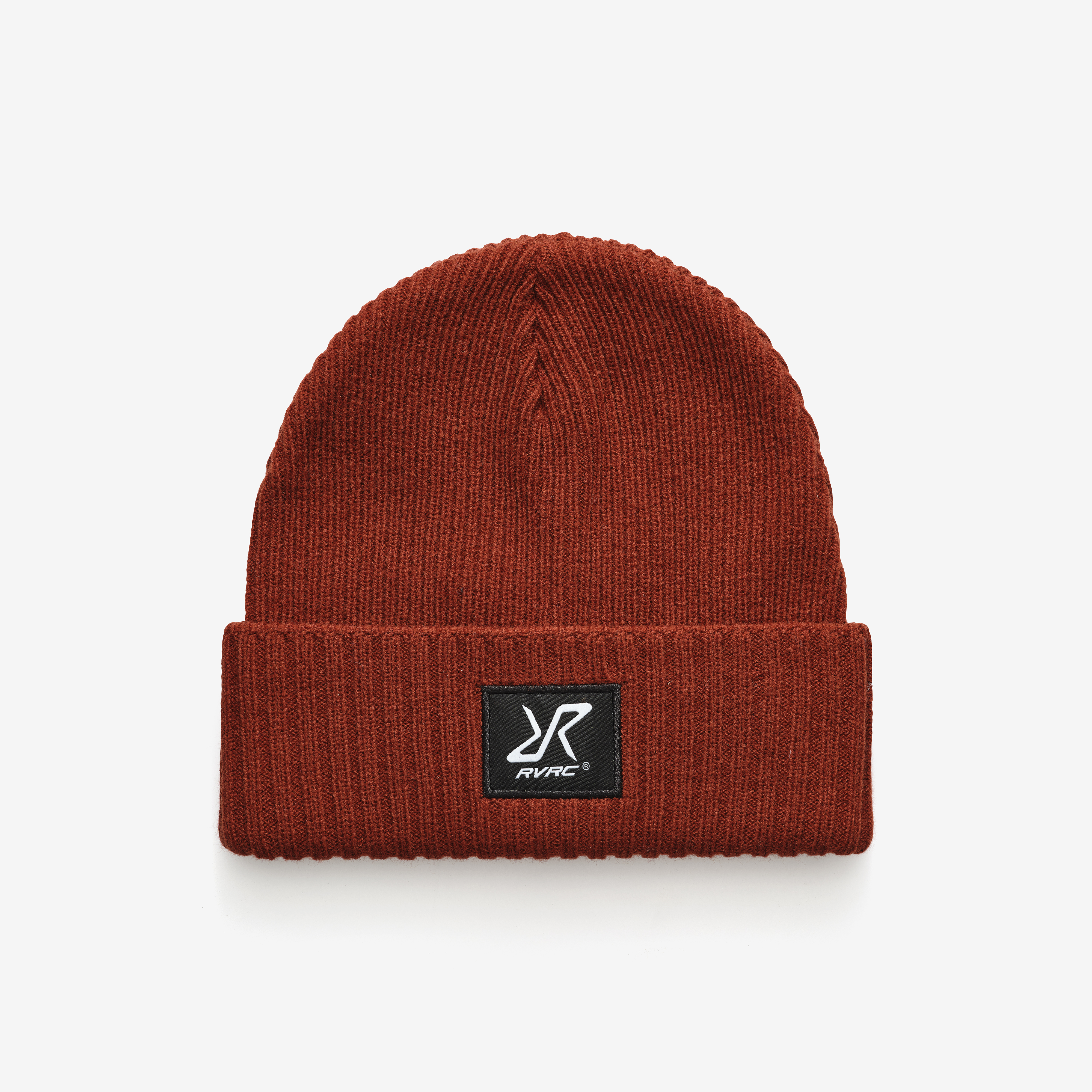 Ribbed Patch Beanie Fired Brick