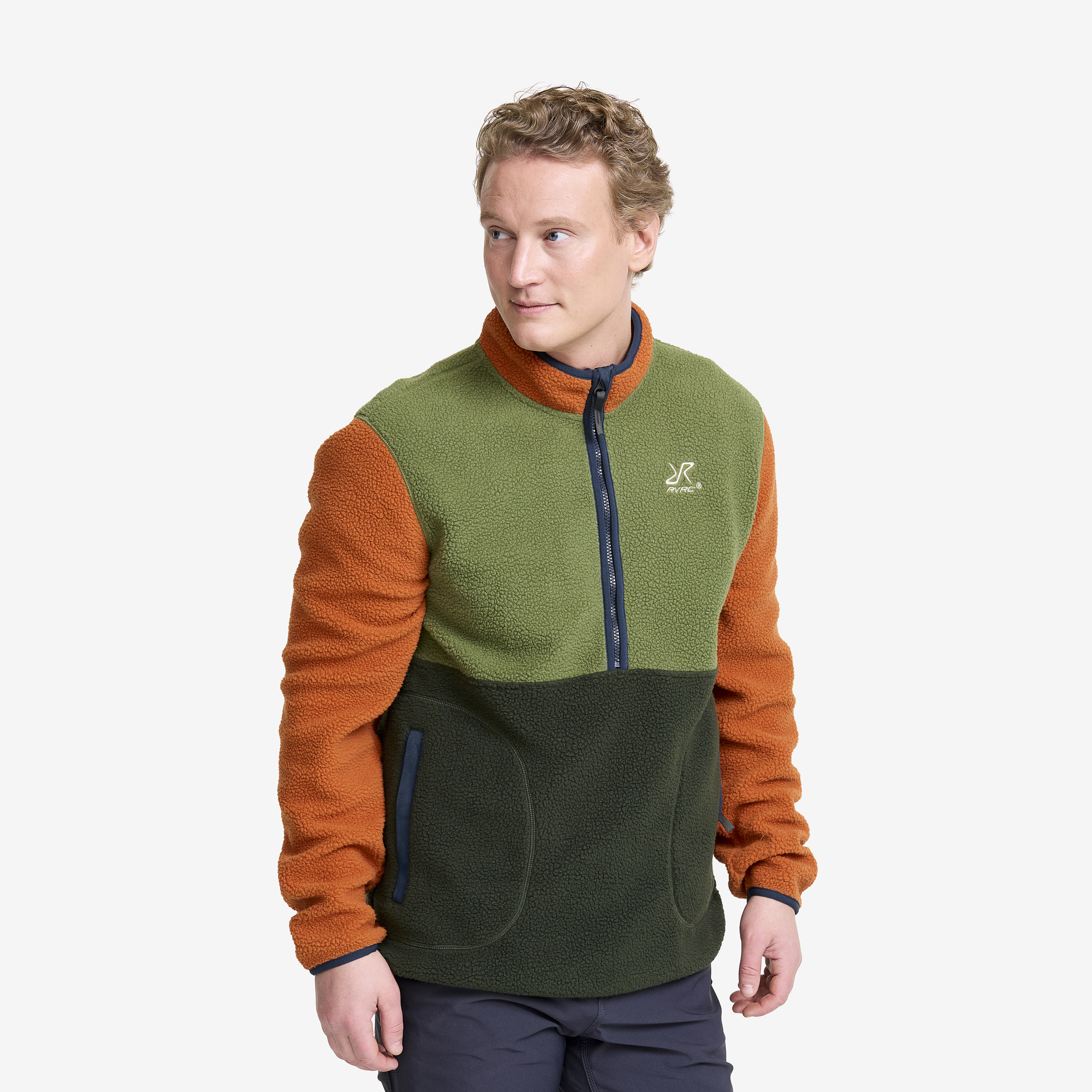 Canyon Half-zip Pile Fleece Terracotta Brown/Cypress Herr