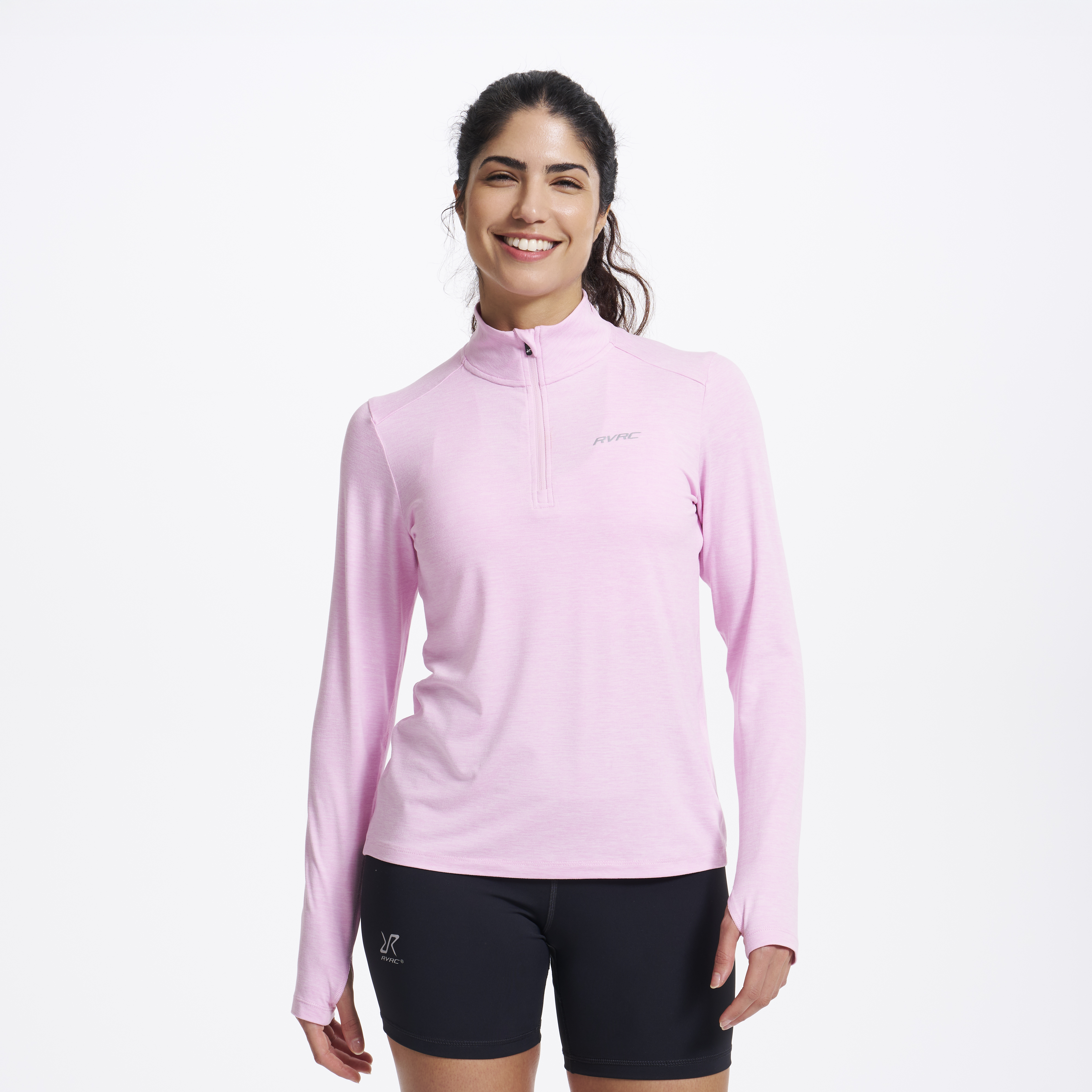 Impulse Half-zip Top Pink Melange Damen,