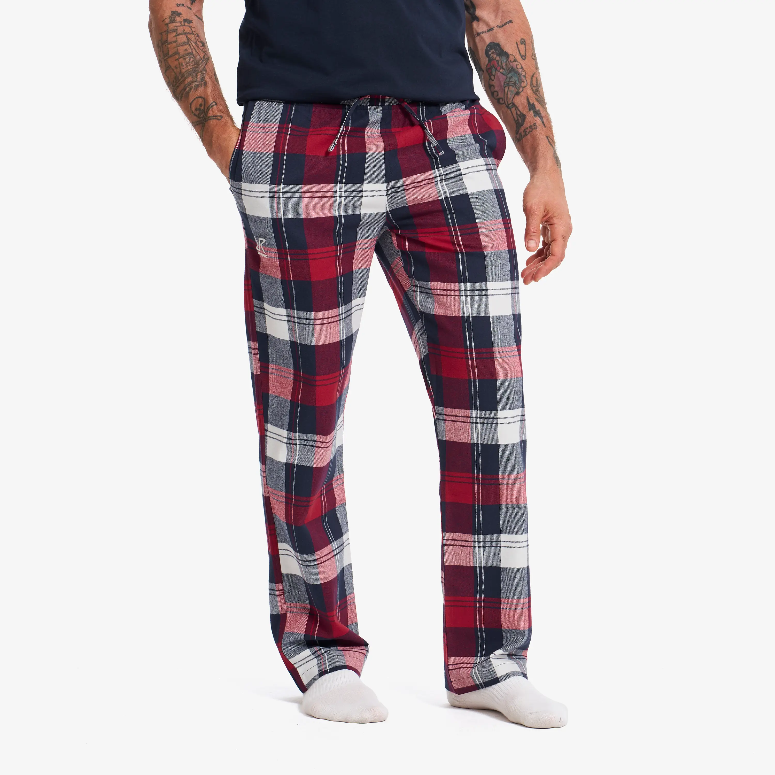 Lodge Flannel Pants Herre Deep navy/Karanda red