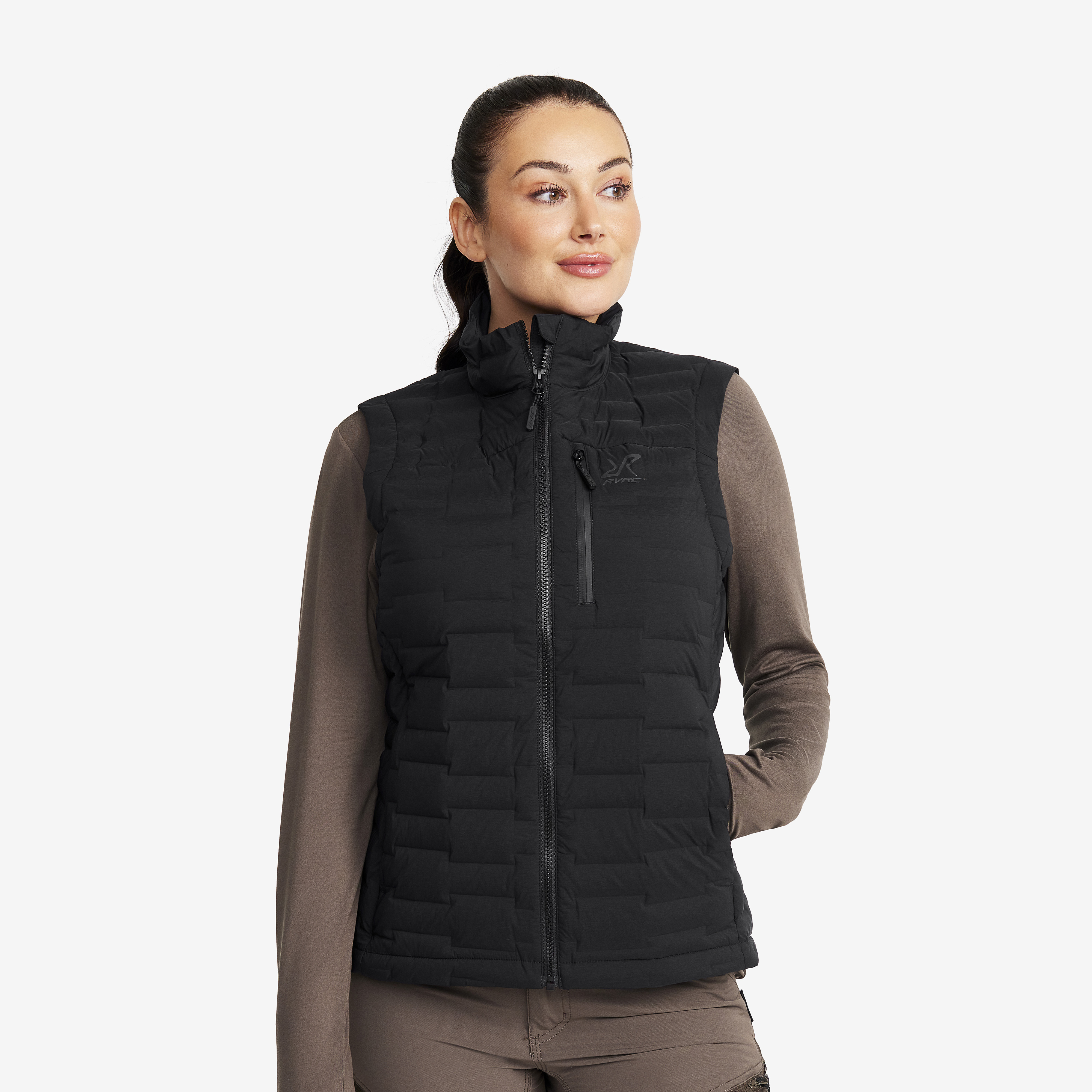 Flex Stretch Down Vest Dam Black, :S