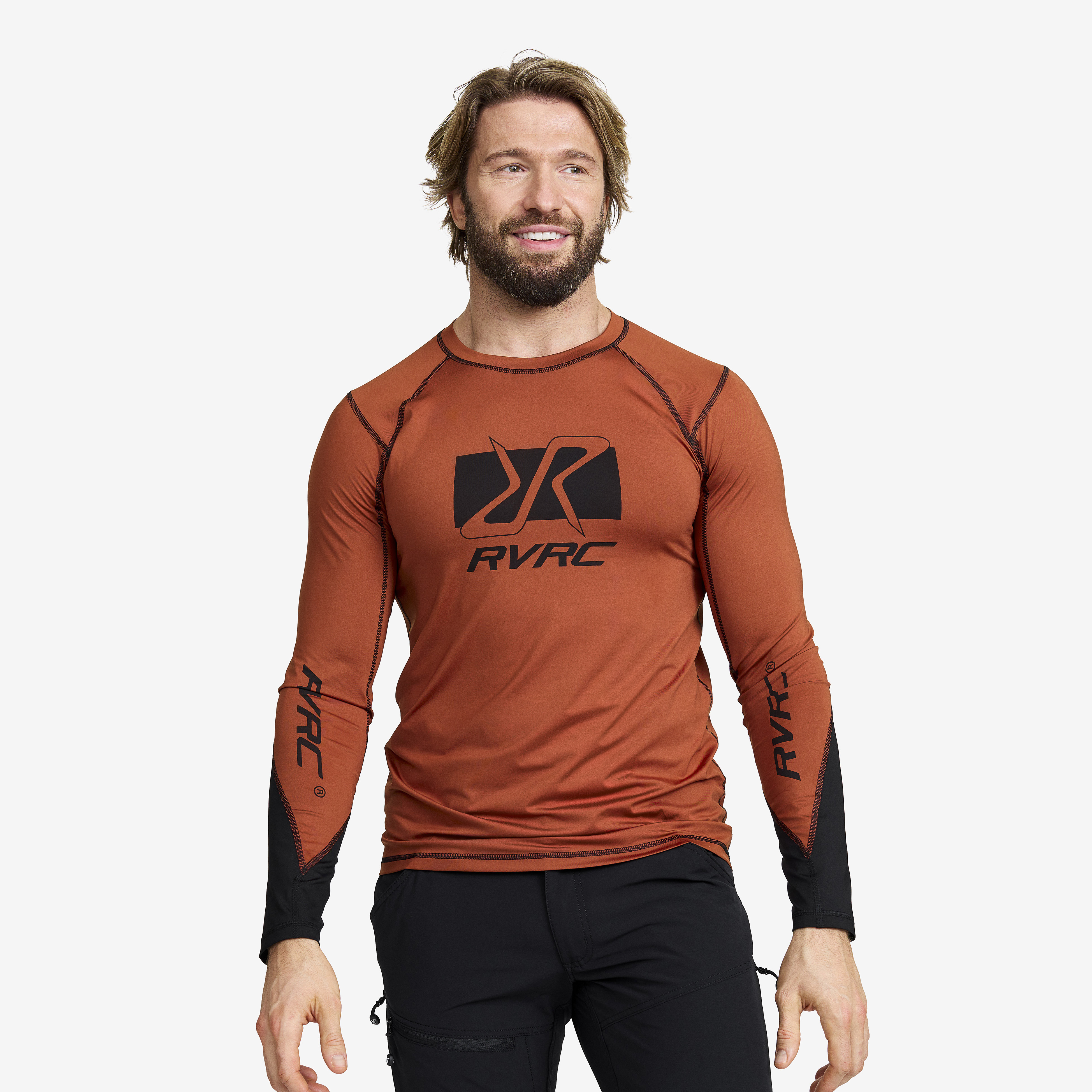 Trail Long-Sleeved Top – Herr – Rusty Orange Storlek:XS – Herr > Tröjor > Skjortor & Långärmade Tröjor