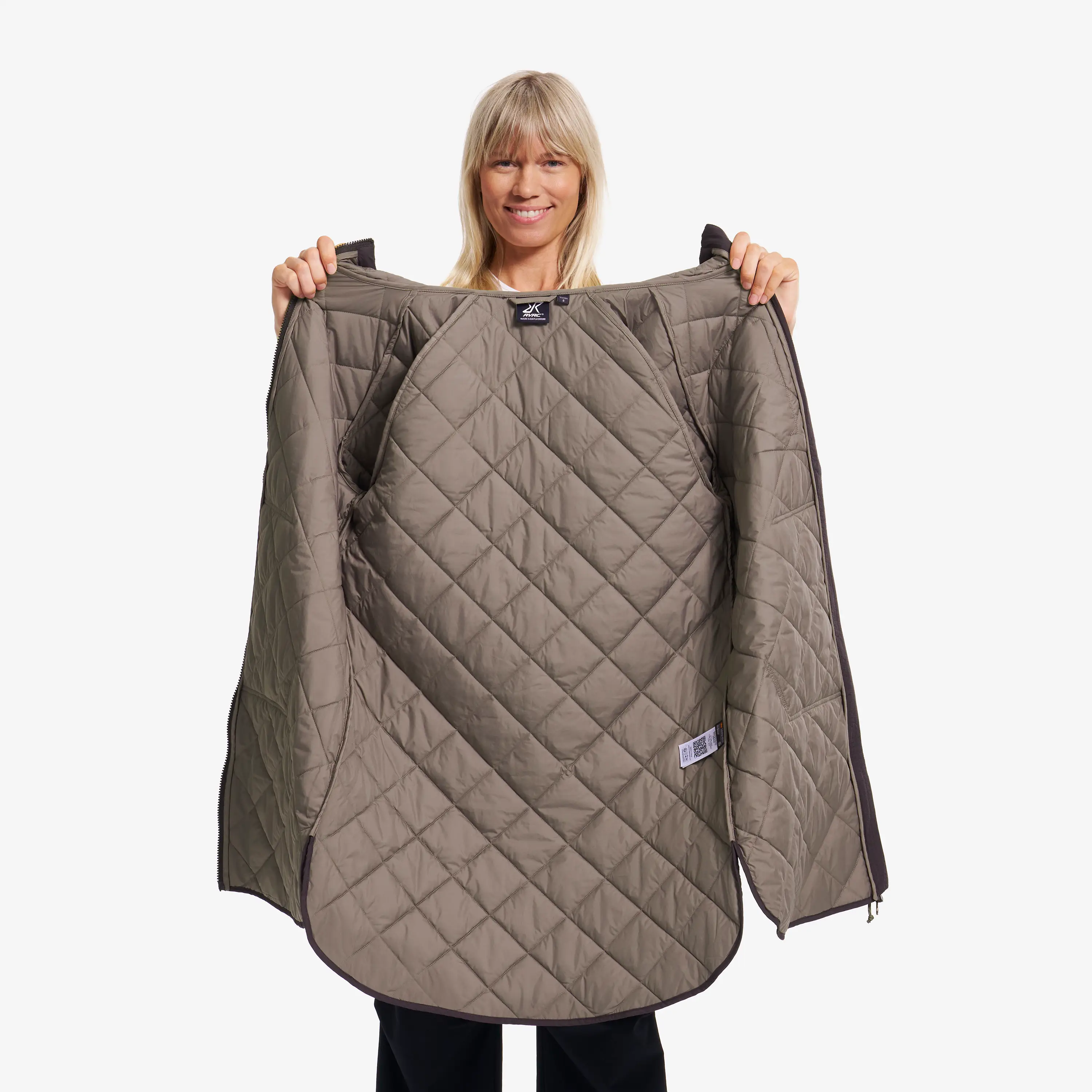Tapa Long Quilt Jacket Espresso Dámské, 