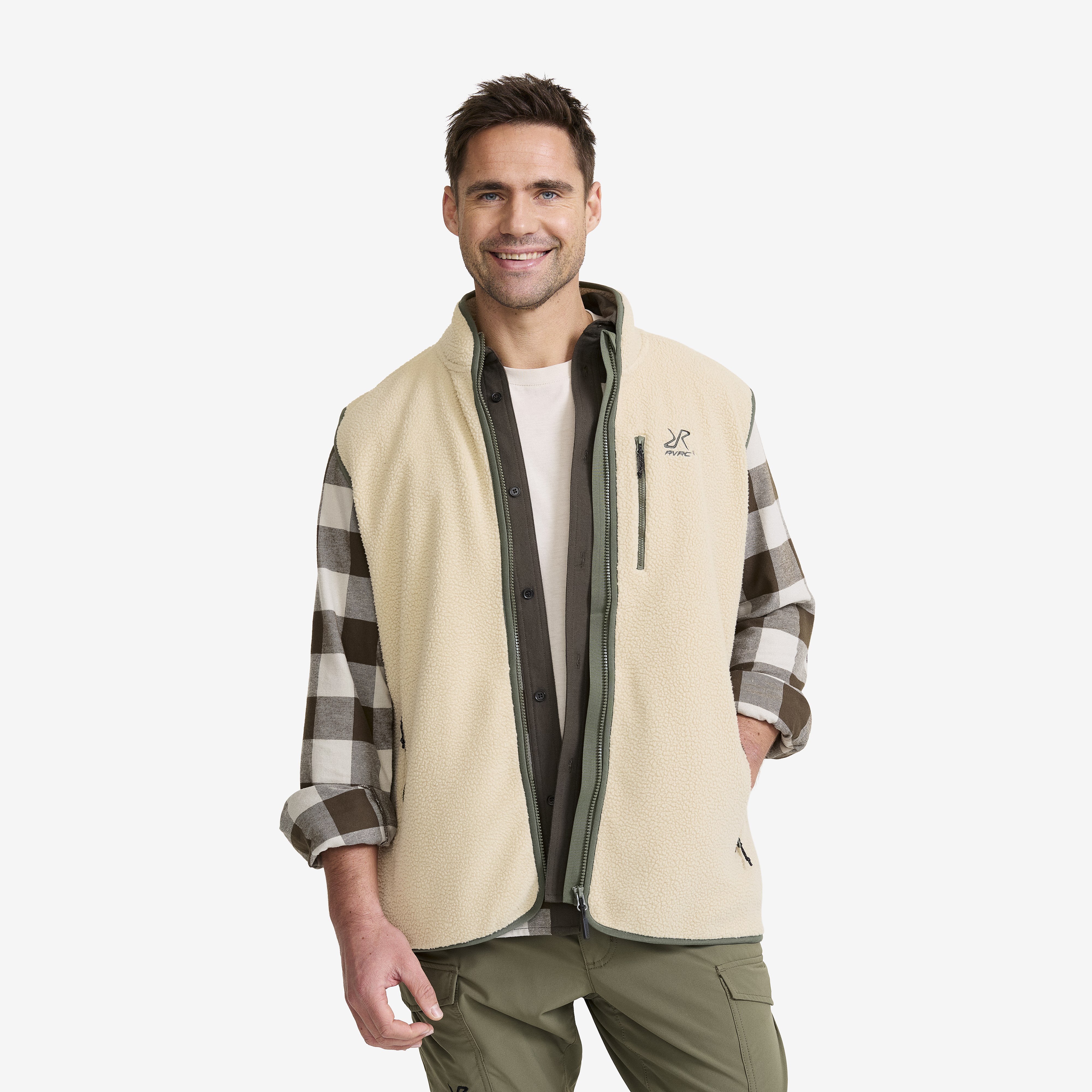 Canyon Full-zip Pile Fleece Vest Peyote/Thyme Herr