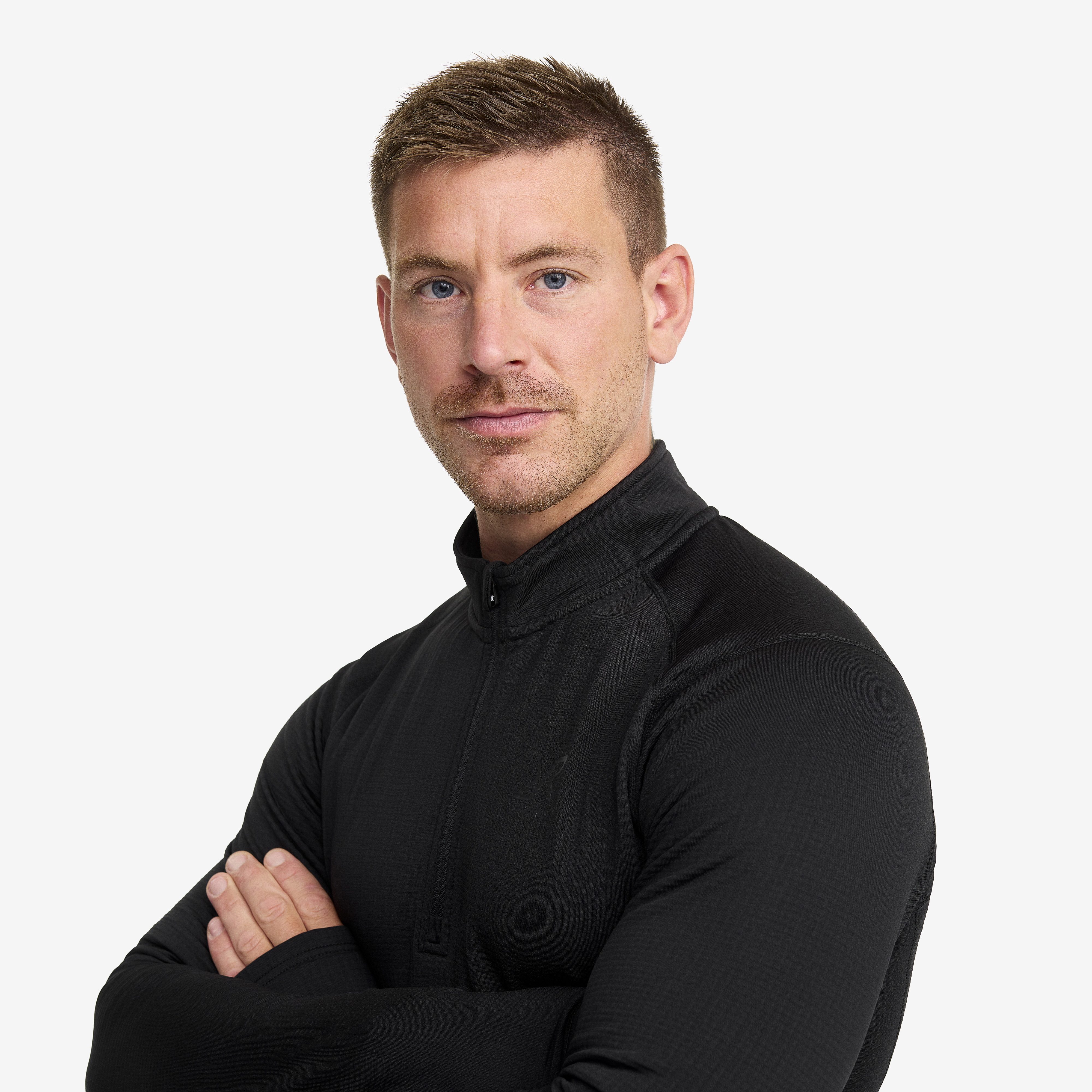 Waffle Half-zip Baselayer Top Men Black | RevolutionRace