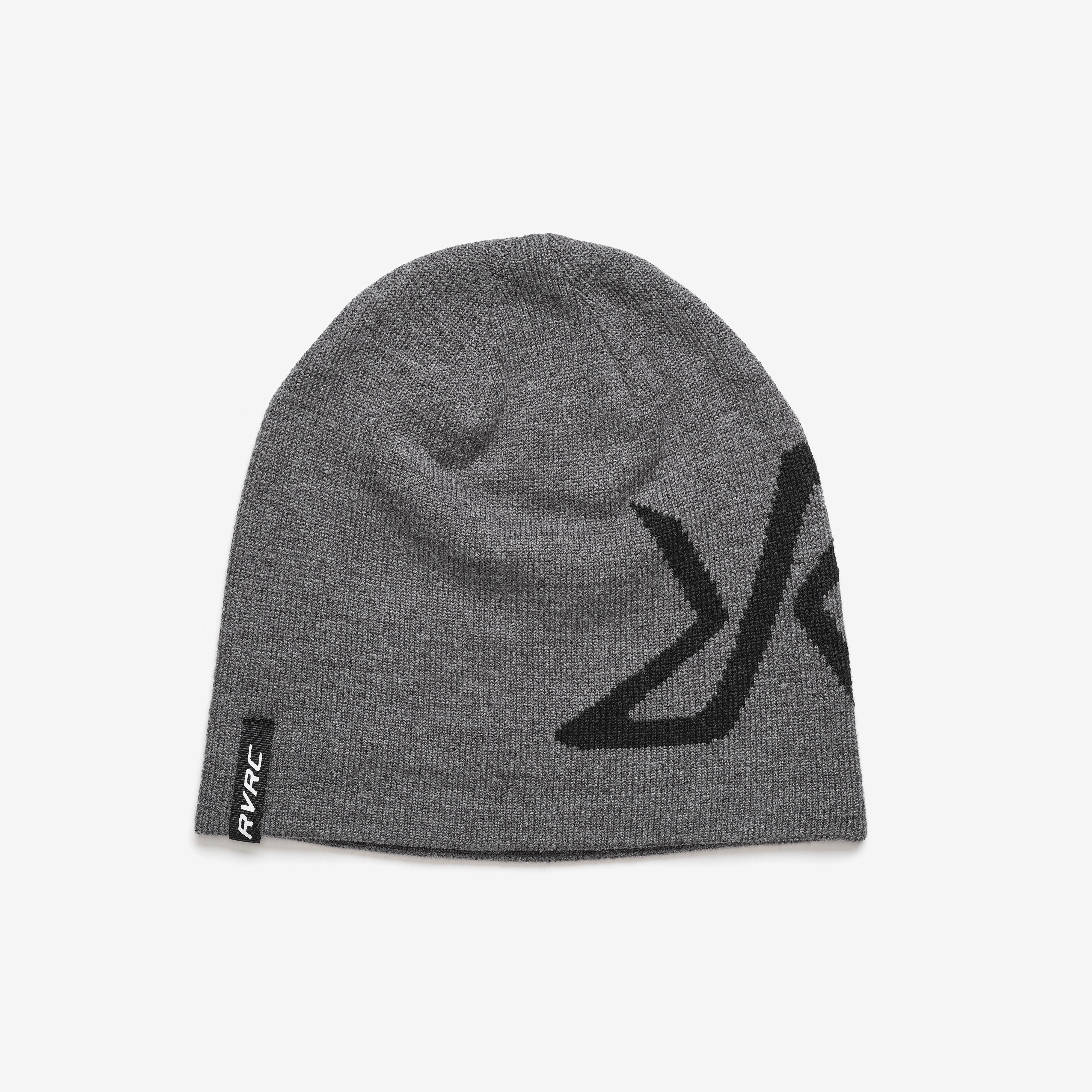 Merino Knitted Logo Beanie Grey melange