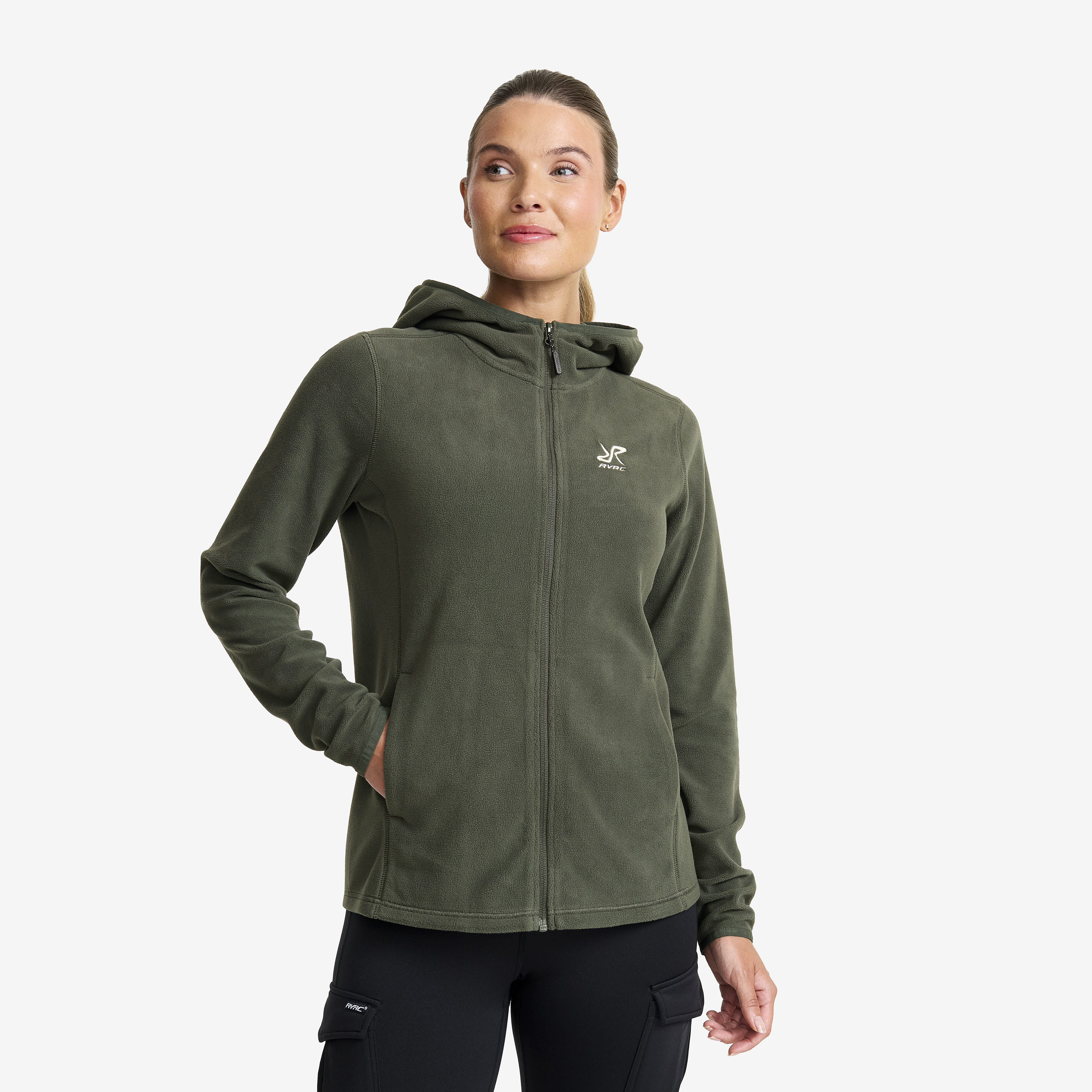 Hiker Fleece Hoodie Kambaba Green Damen,