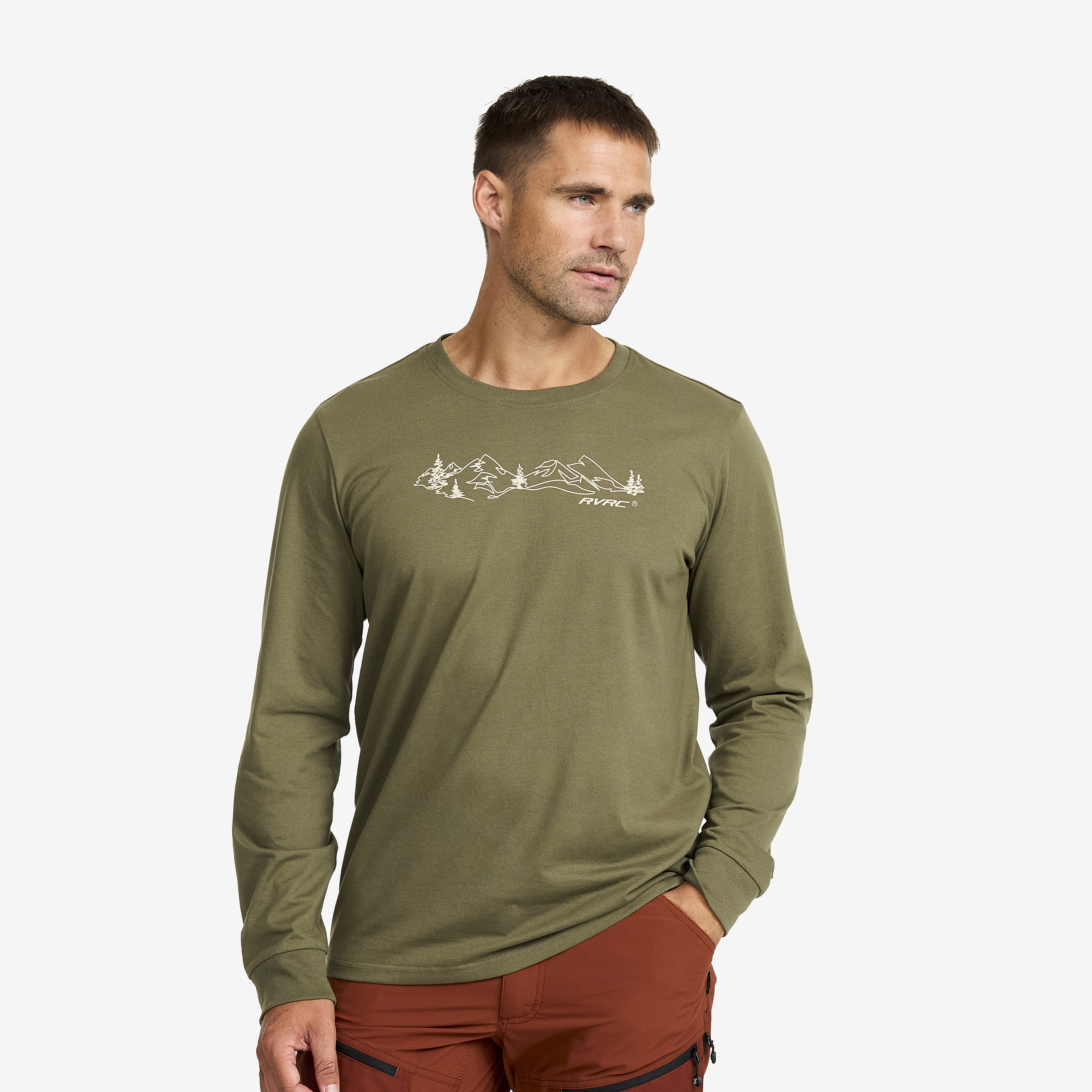 Easy Graphic Landscape Lines Long-sleeved T-shirt Herre Kalamata