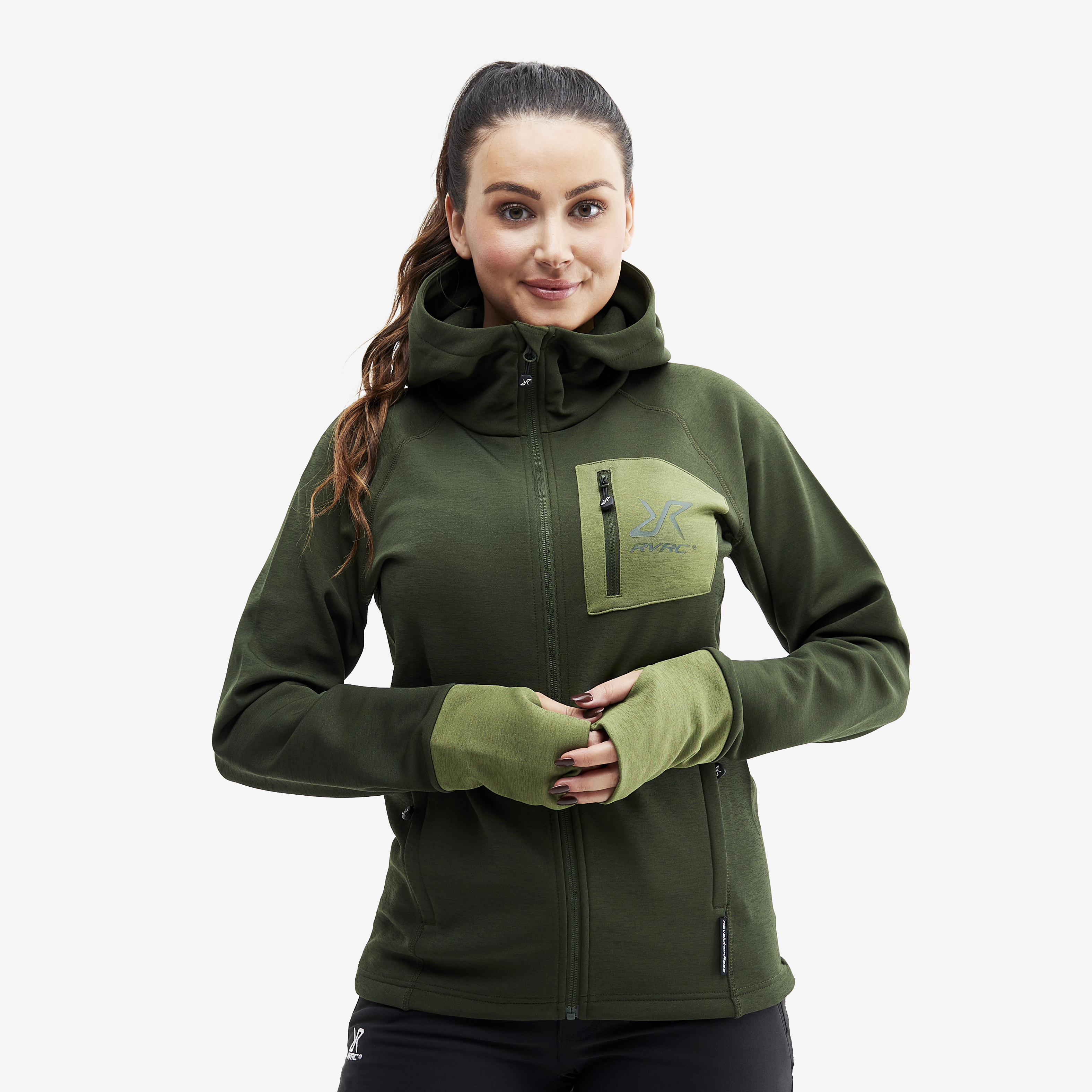 Illusion Hoodie Forest Green Naistele