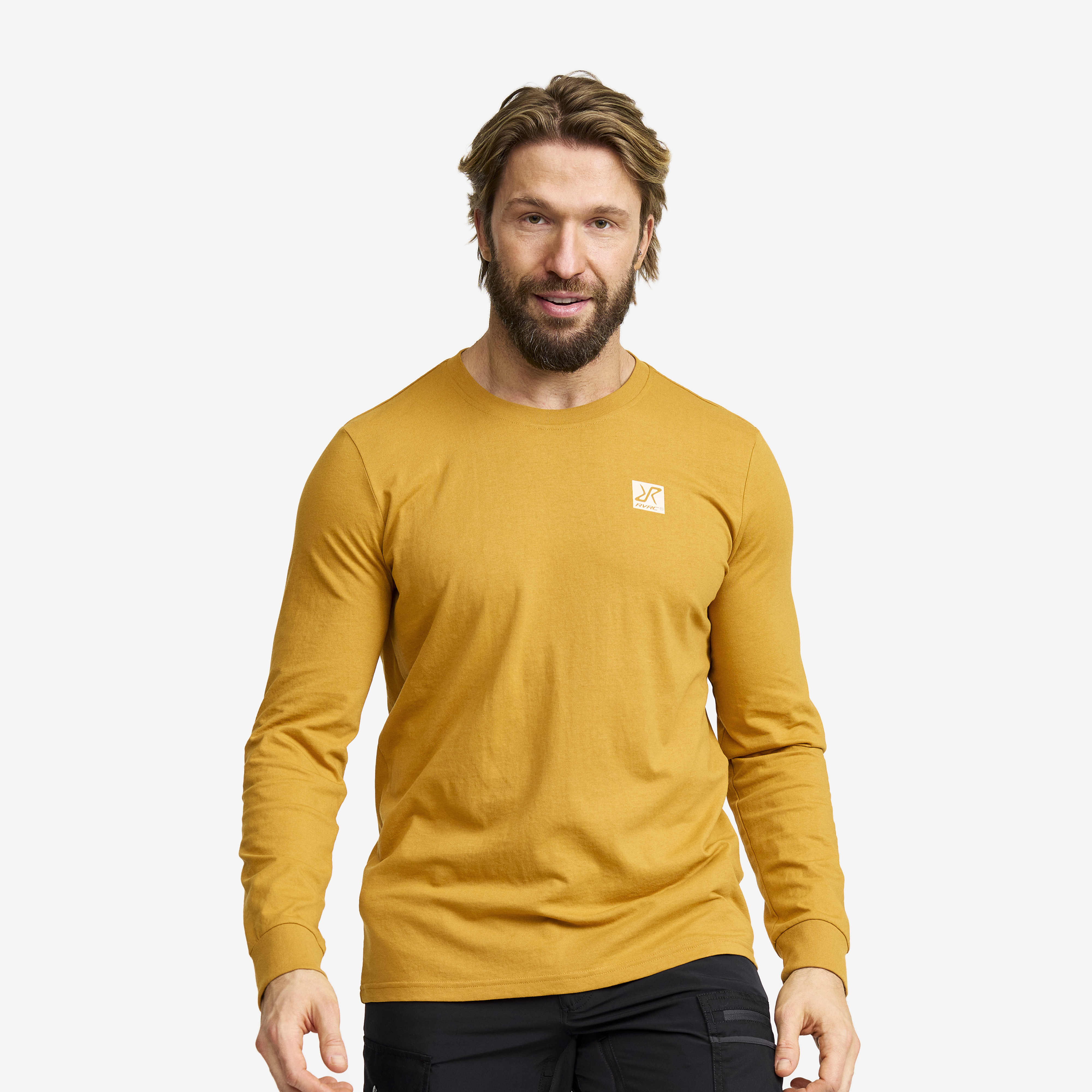 Easy Long-sleeved T-shirt Miehet Harvest Gold Koko:S – Vaatteet > Paidat > Flanellipaidat & Pitkähihaiset Paidat