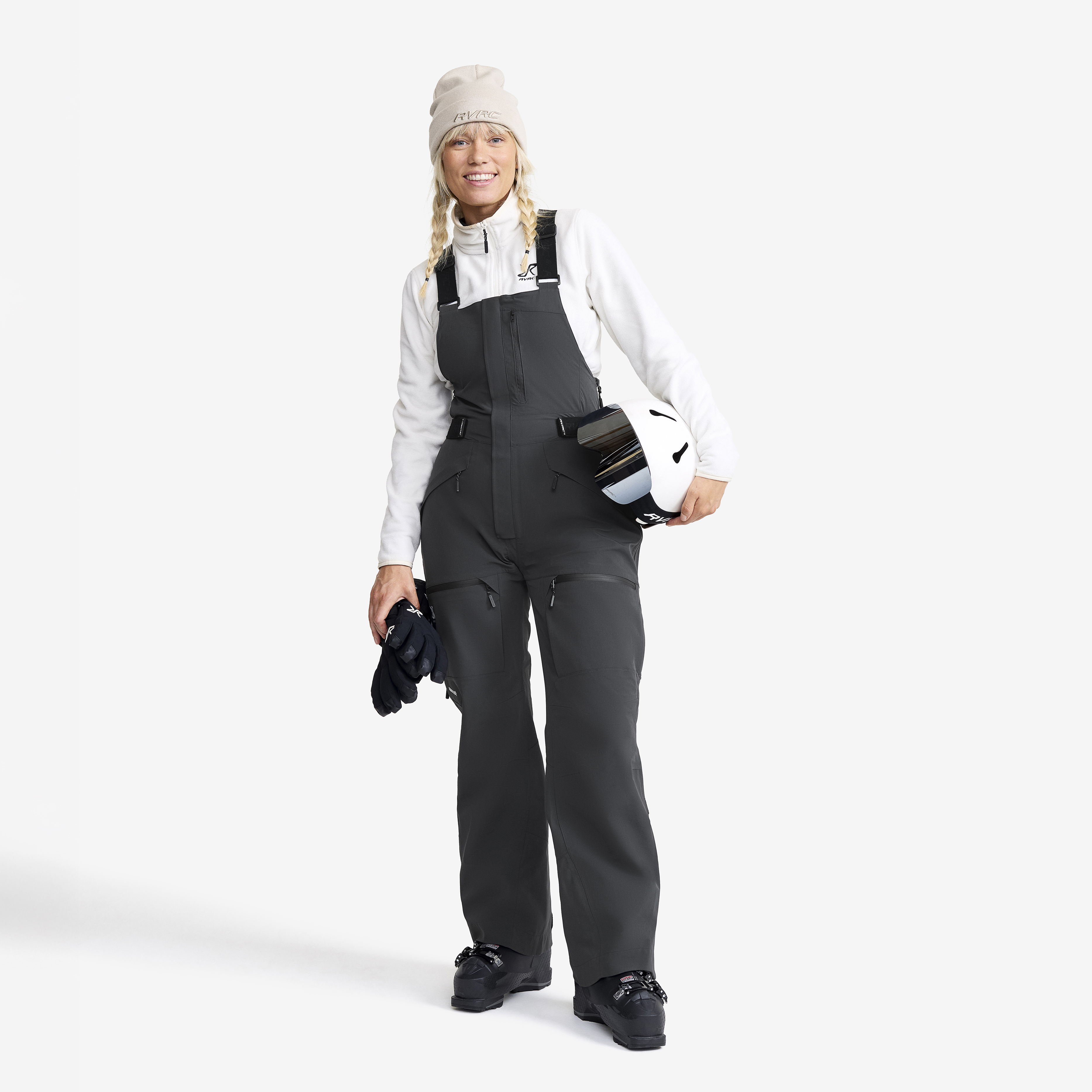 Atlas 3L Ski Bib Pants Anthracite Naiset, 