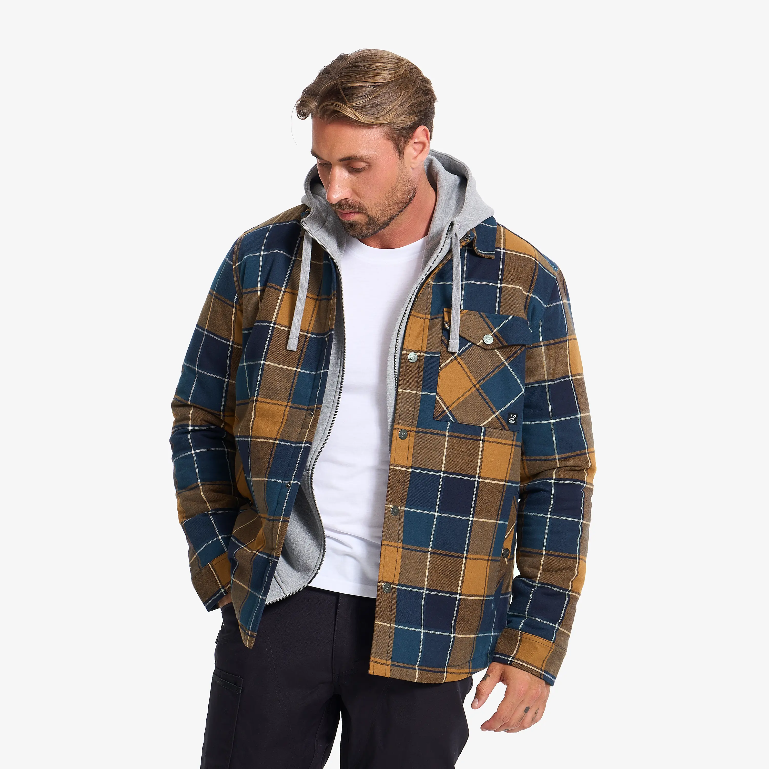 Whistler Flannel Insulated Shirt Deep navy/Golden brown Homme,