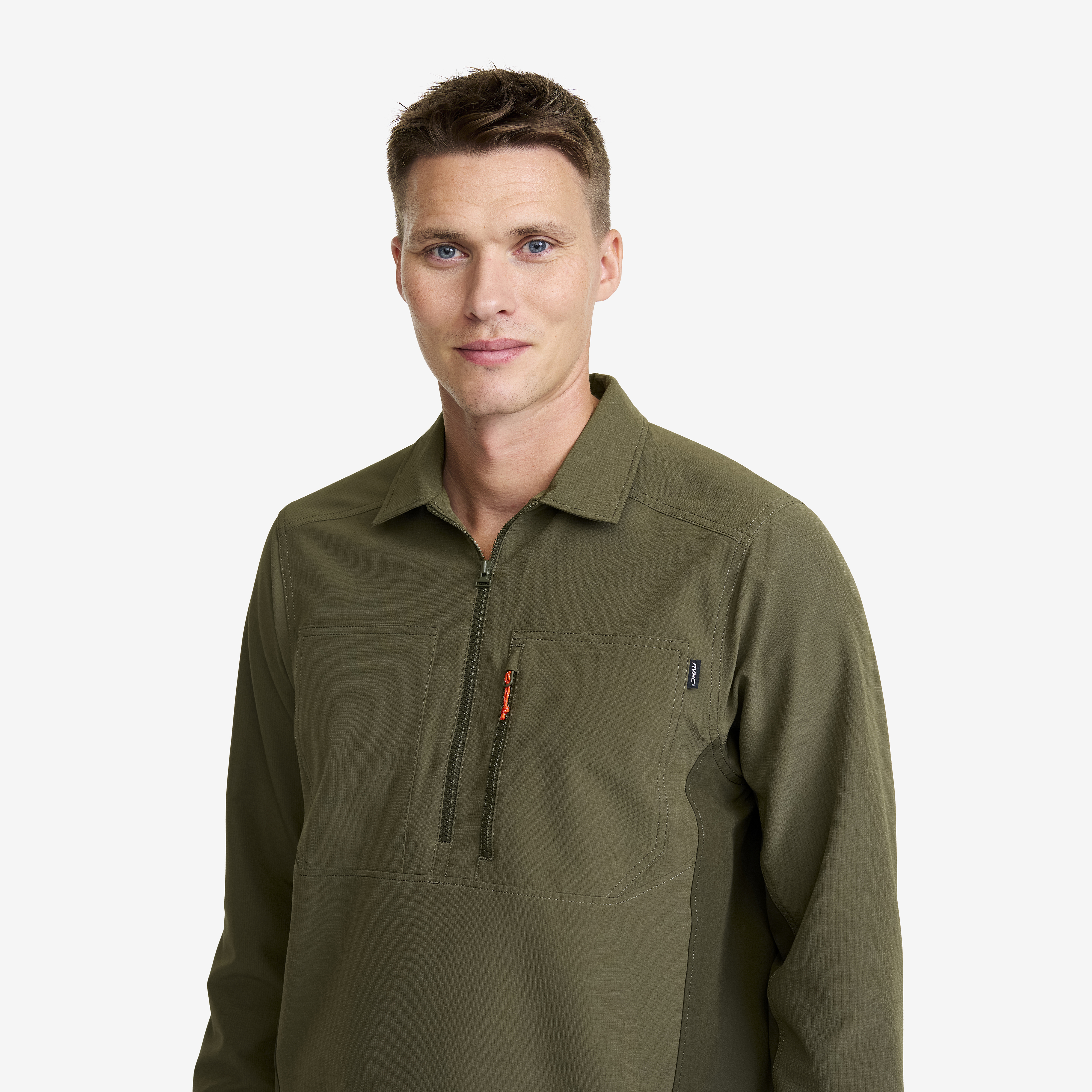 FLEX WIT ME ラガーシャツXLメンズ Ridge Half-zip Stretch Shirt Men Grape Leaf/Forest Night