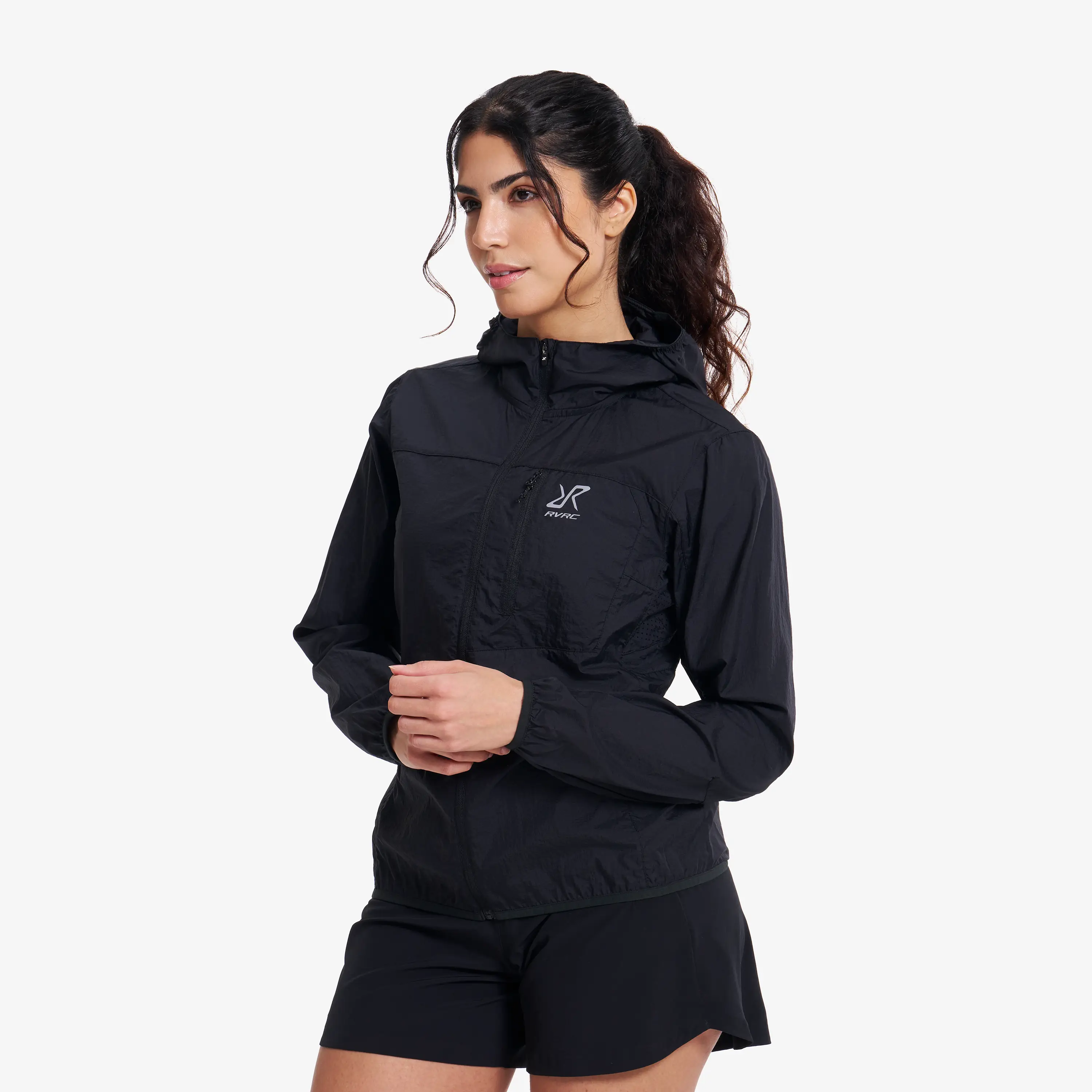 Speed Hooded Windbreaker Dam Black, :M