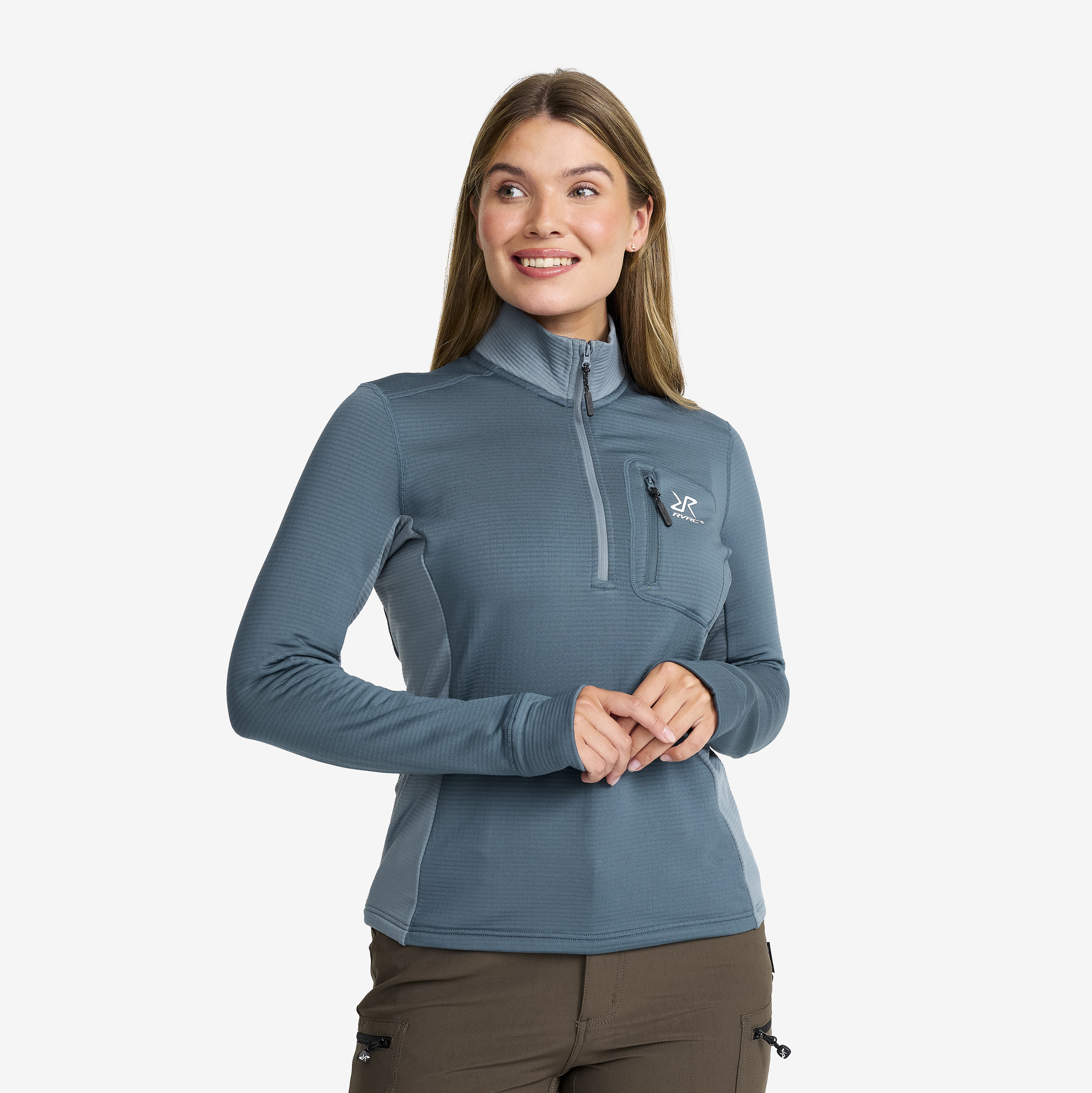 Waffle Half-zip Fleece Orion Blue Femme