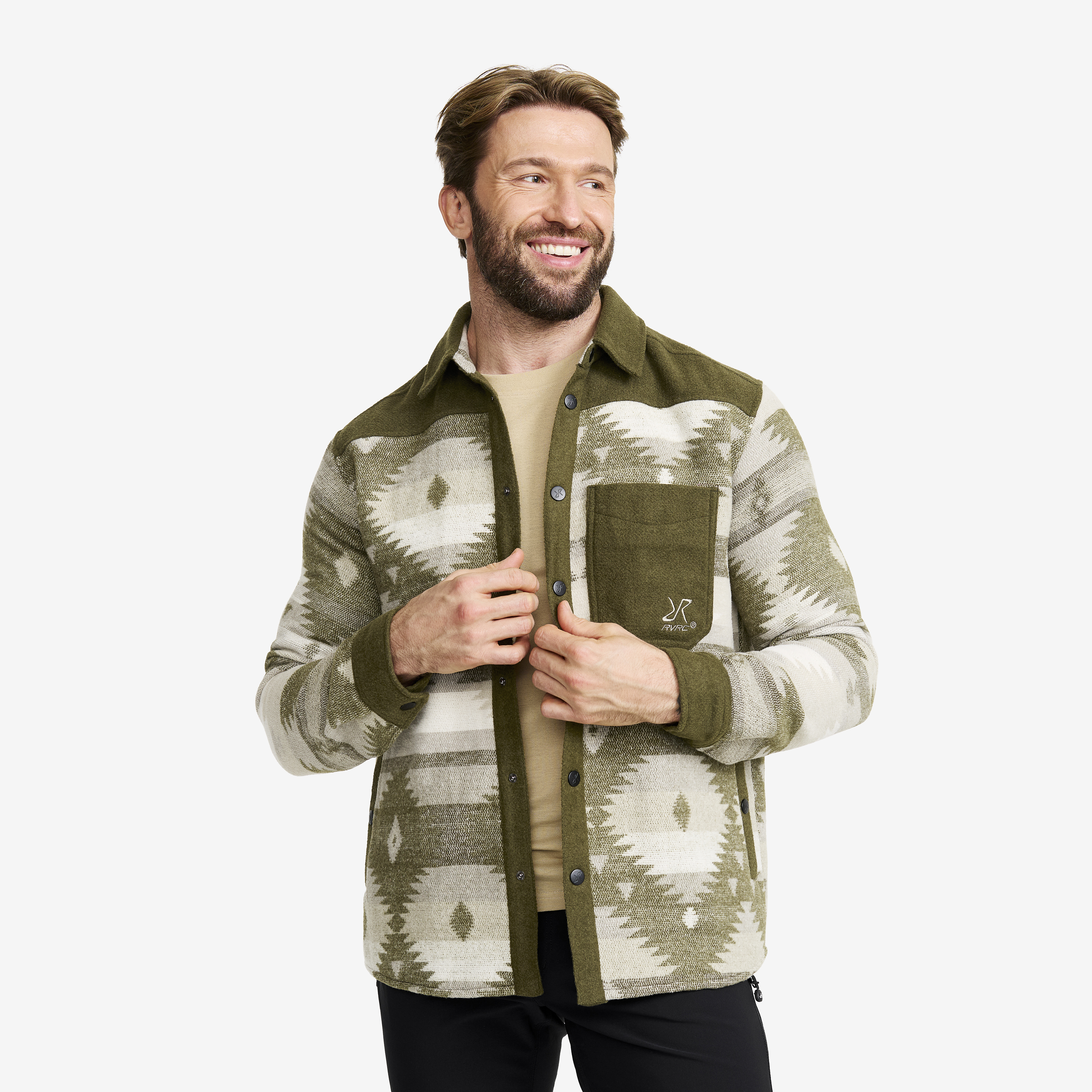 Highland Warm Overshirt Herre Grape Leaf/Oatmeal