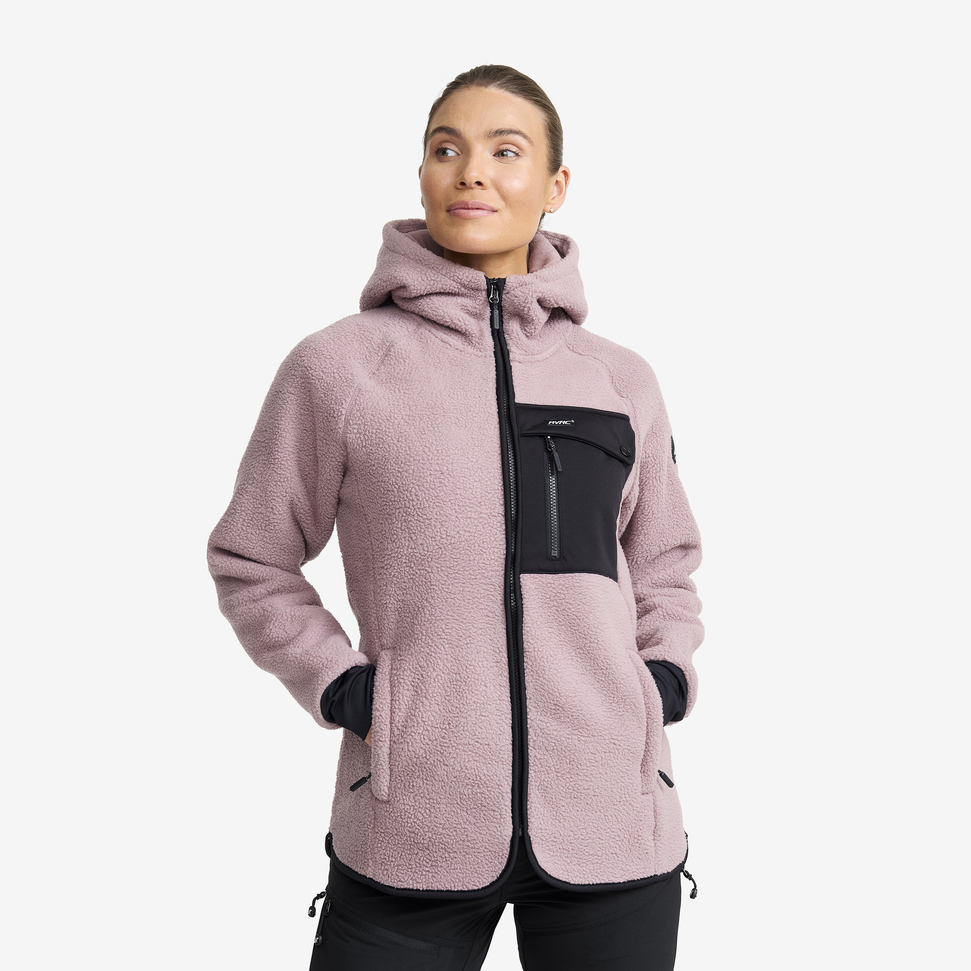 Sherpa Hoodie Dam Dusty Mauve, :XS