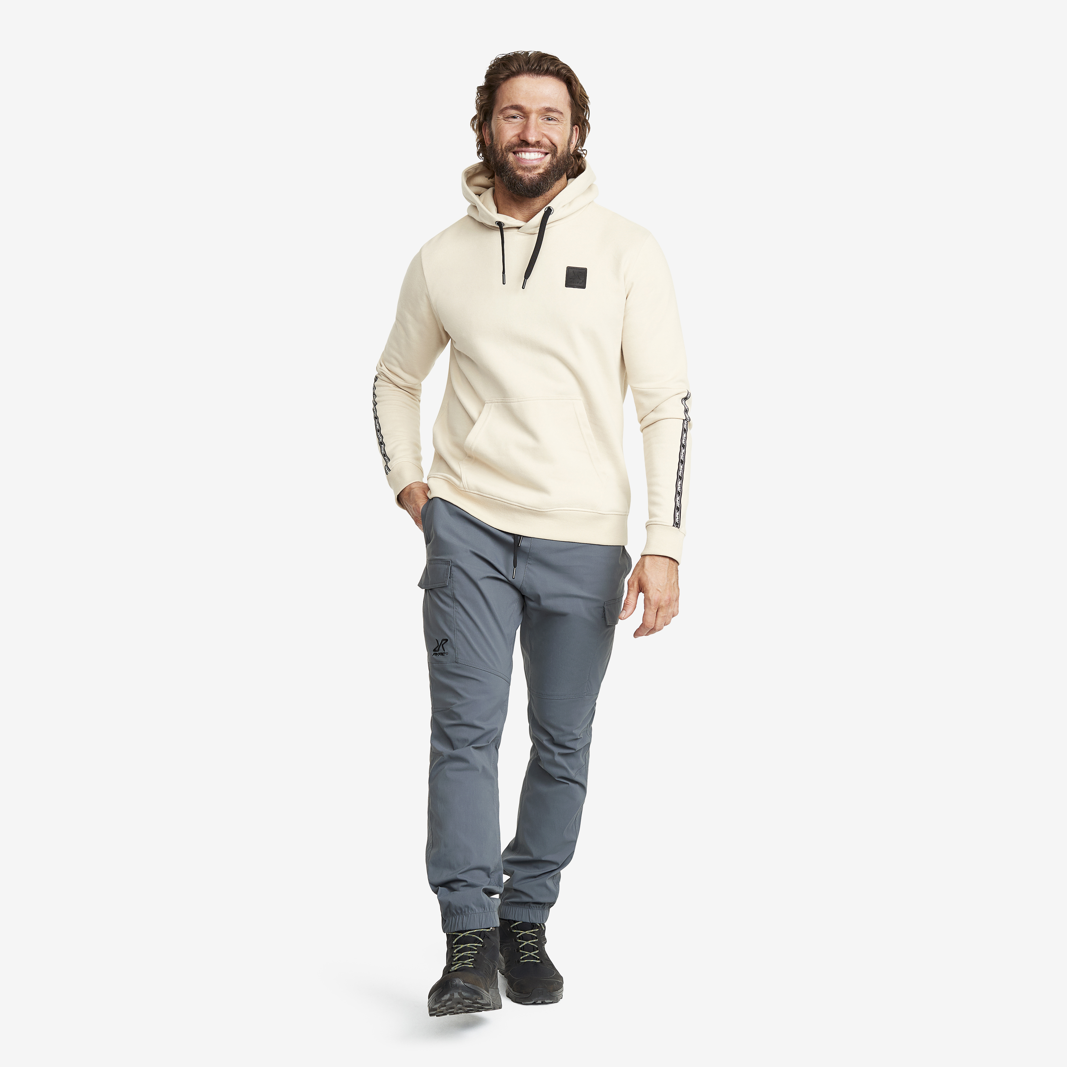 Lounge Logo Hoodie Men Oatmeal | RevolutionRace