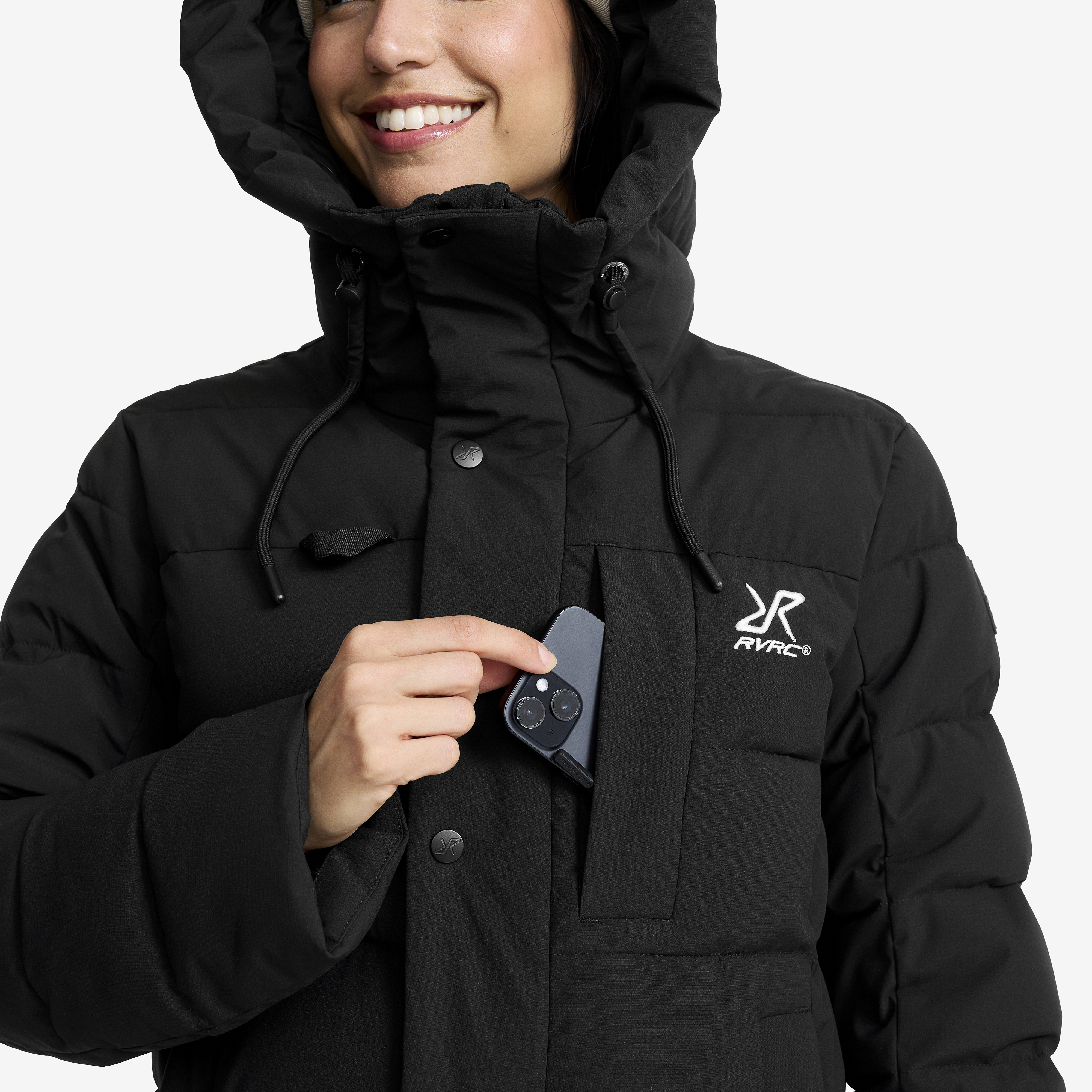 Scenic Insulated Long Parka Women Black | RevolutionRace