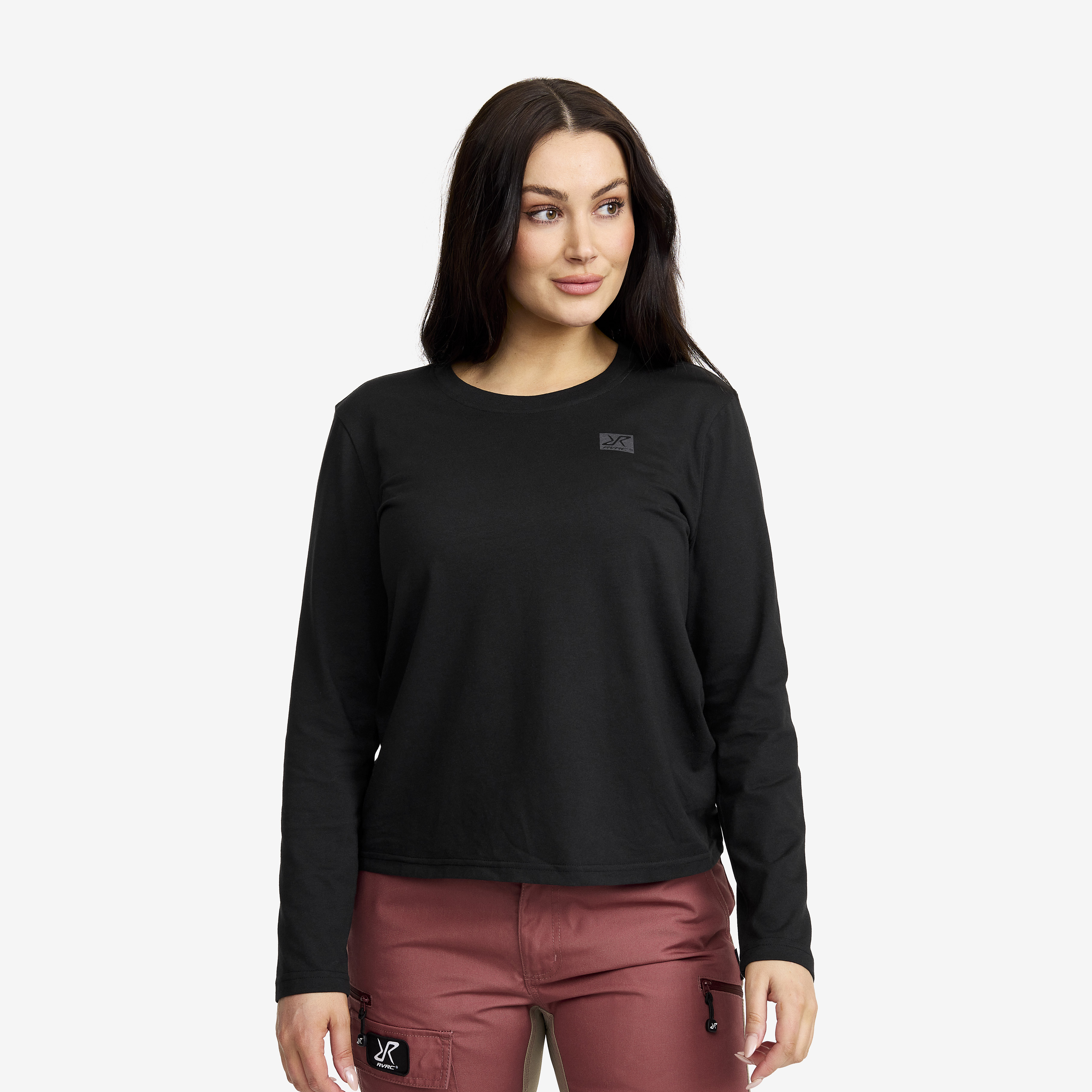 Easy Long-sleeved T-shirt Black Damen