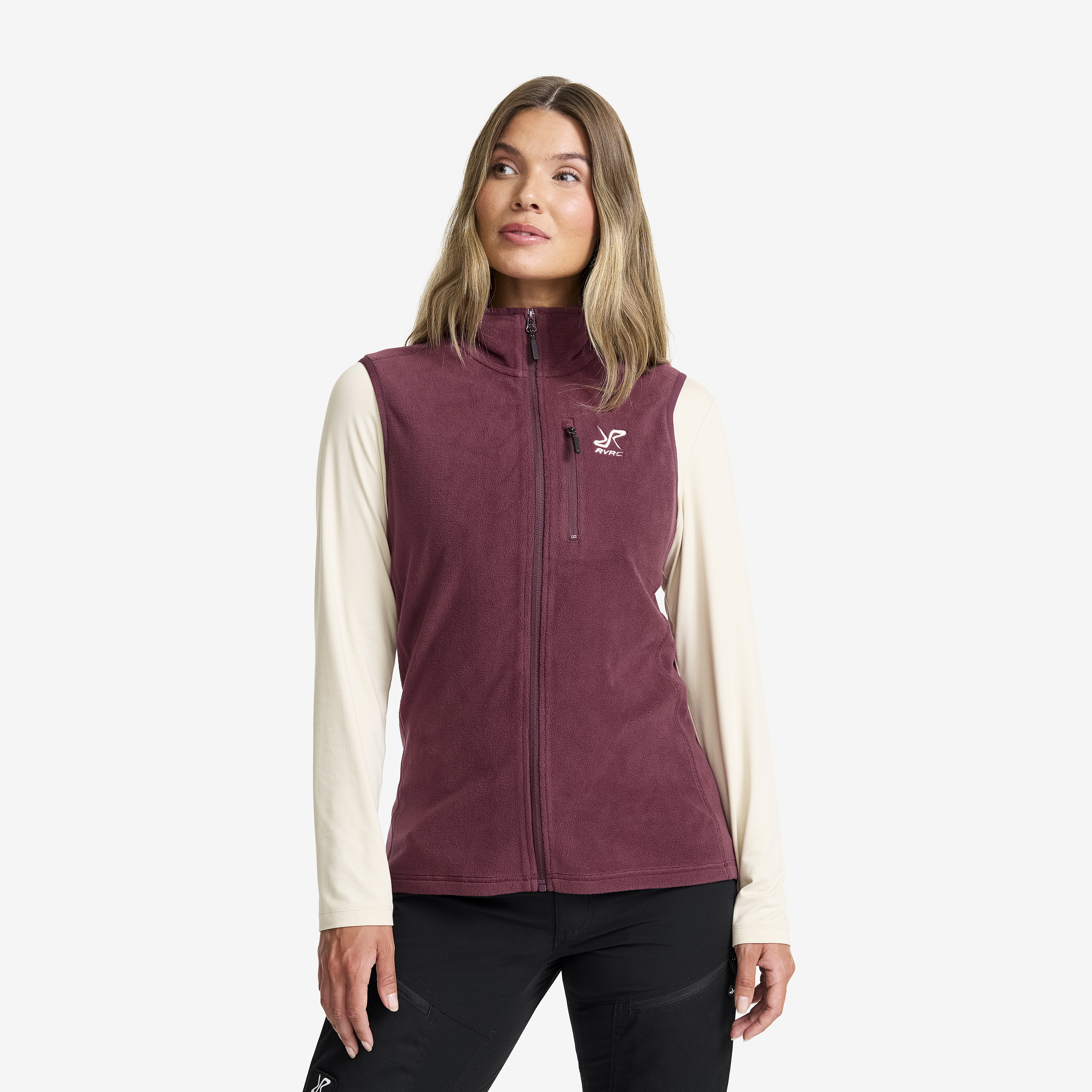 Hiker Fleece Vest Mauve Wine Damen,