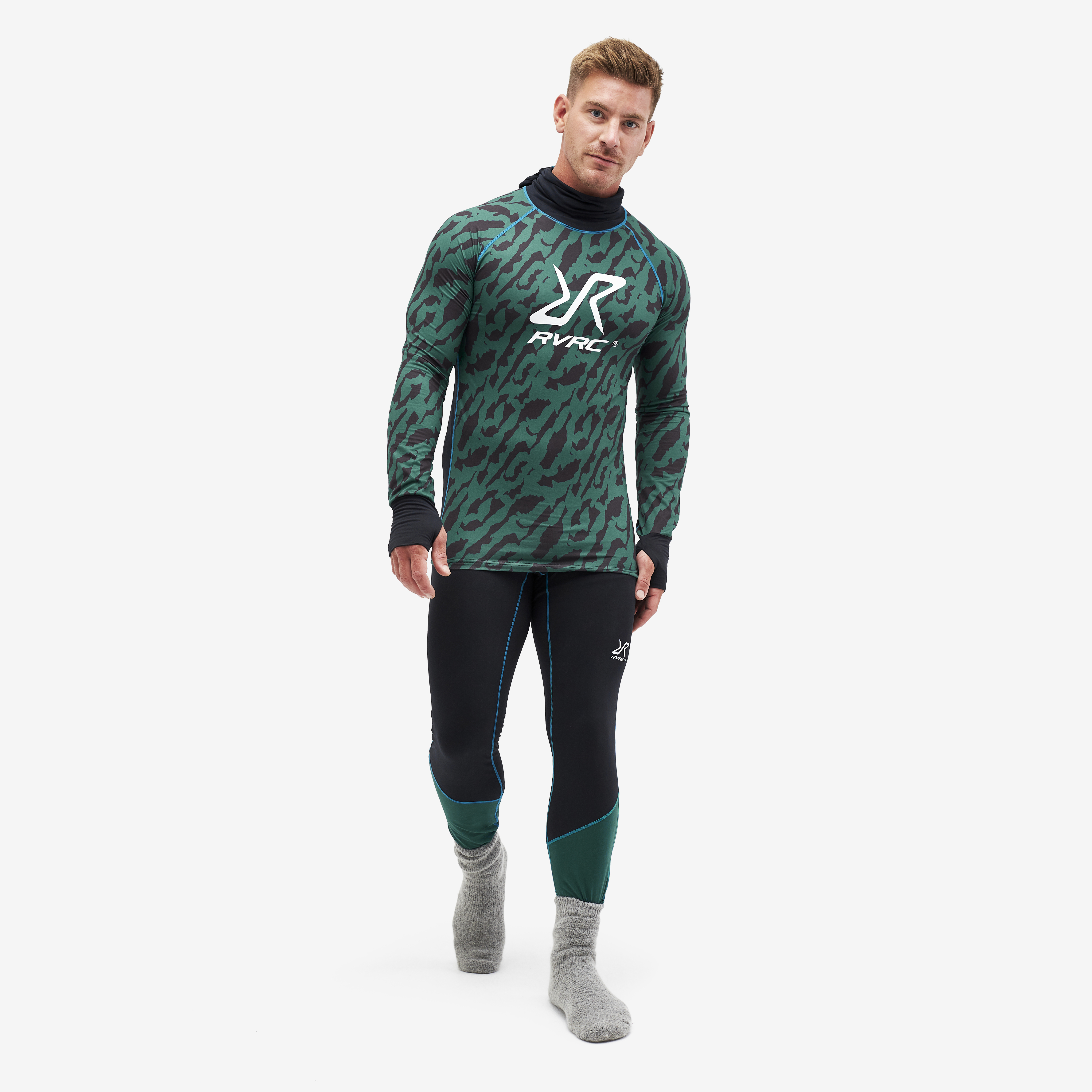 Sneaky Balaclava Base Layer Set Teal Camo Męskie, 