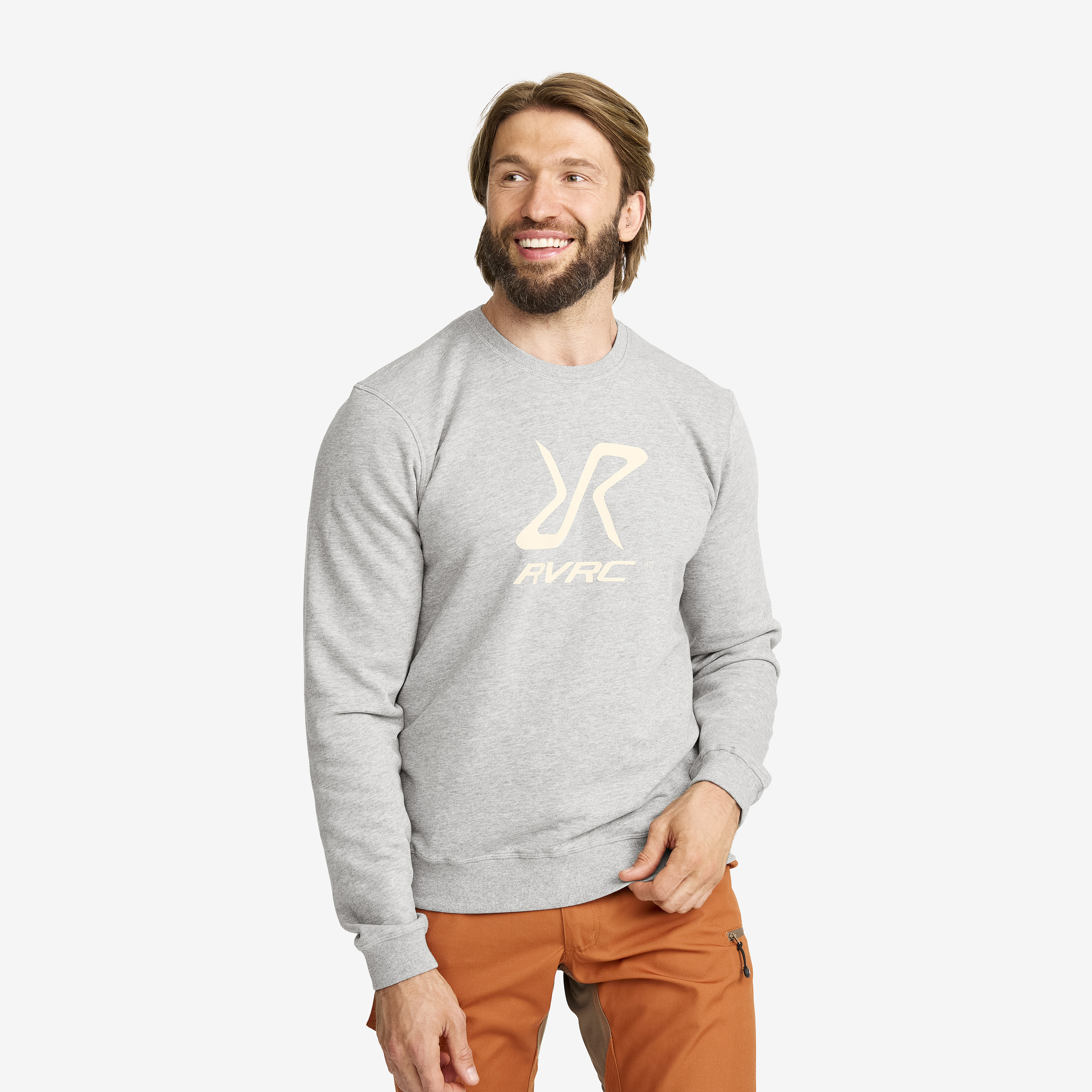 RVRC Sweatshirt Miehet Grey Melange Koko:M – Miehet > Paidat > Flanellipaidat & Pitkähihaiset Paidat