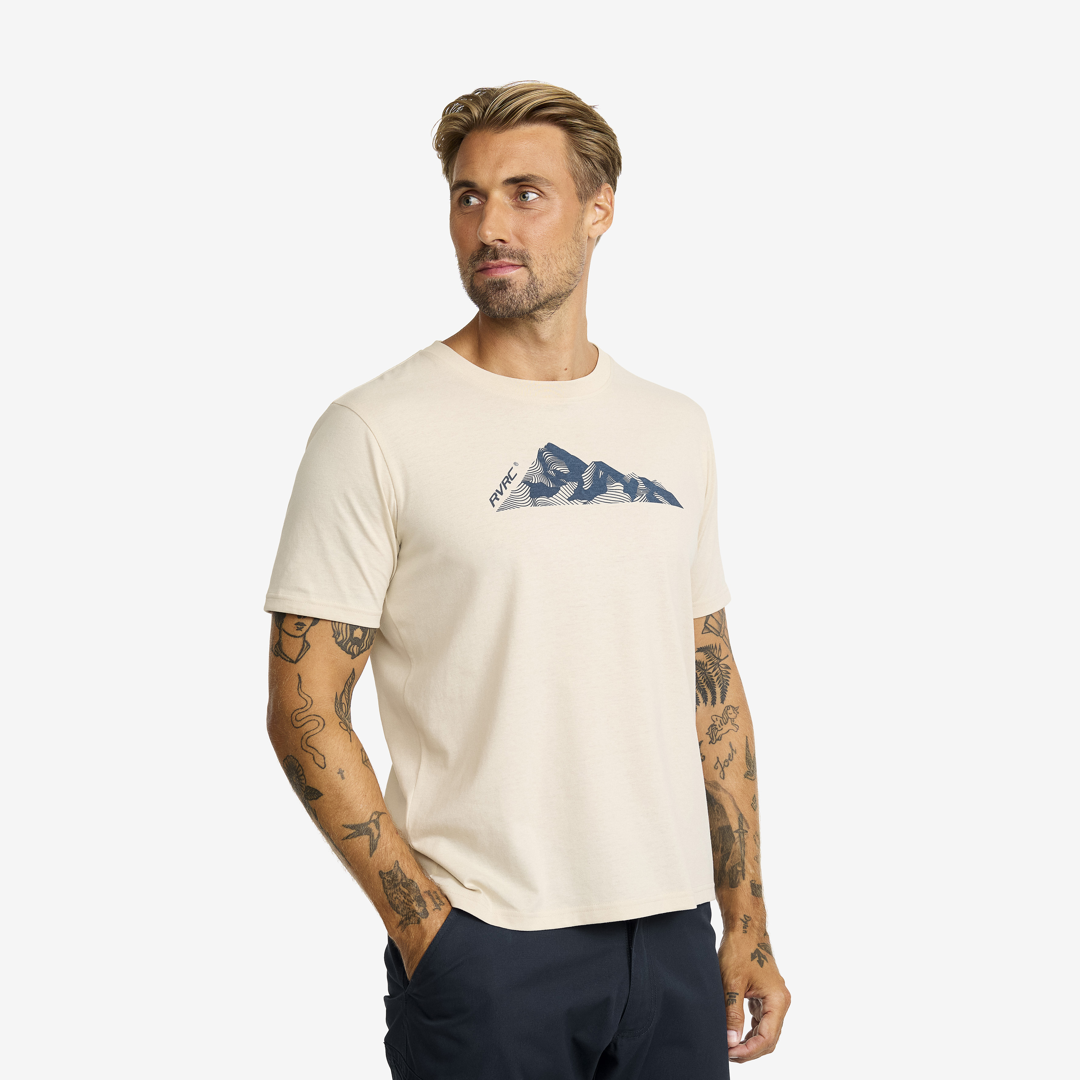 Easy Graphic Mount Lines T-shirt Oatmeal Herr