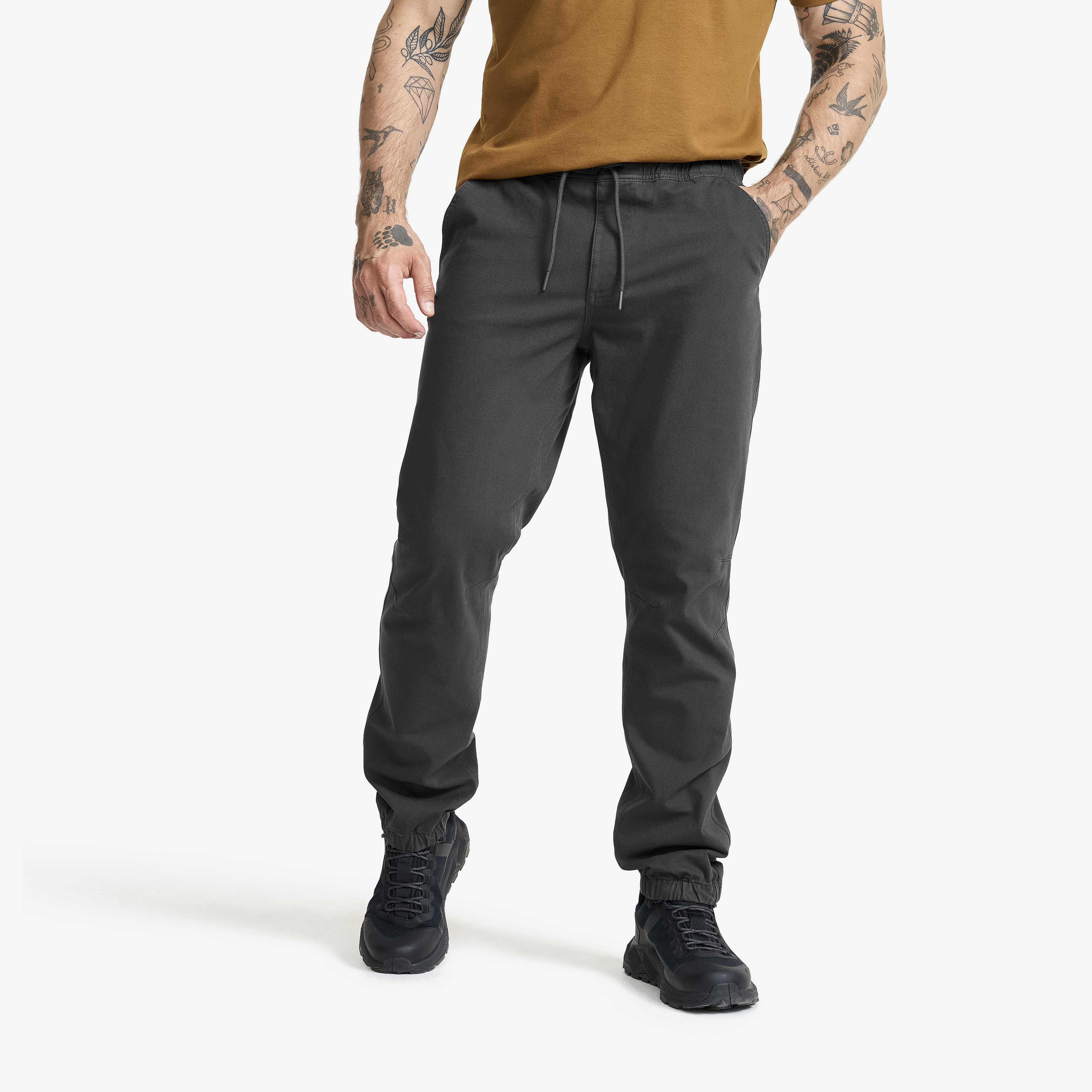 Oak Twill Stretch Joggers Anthracite Herre,
