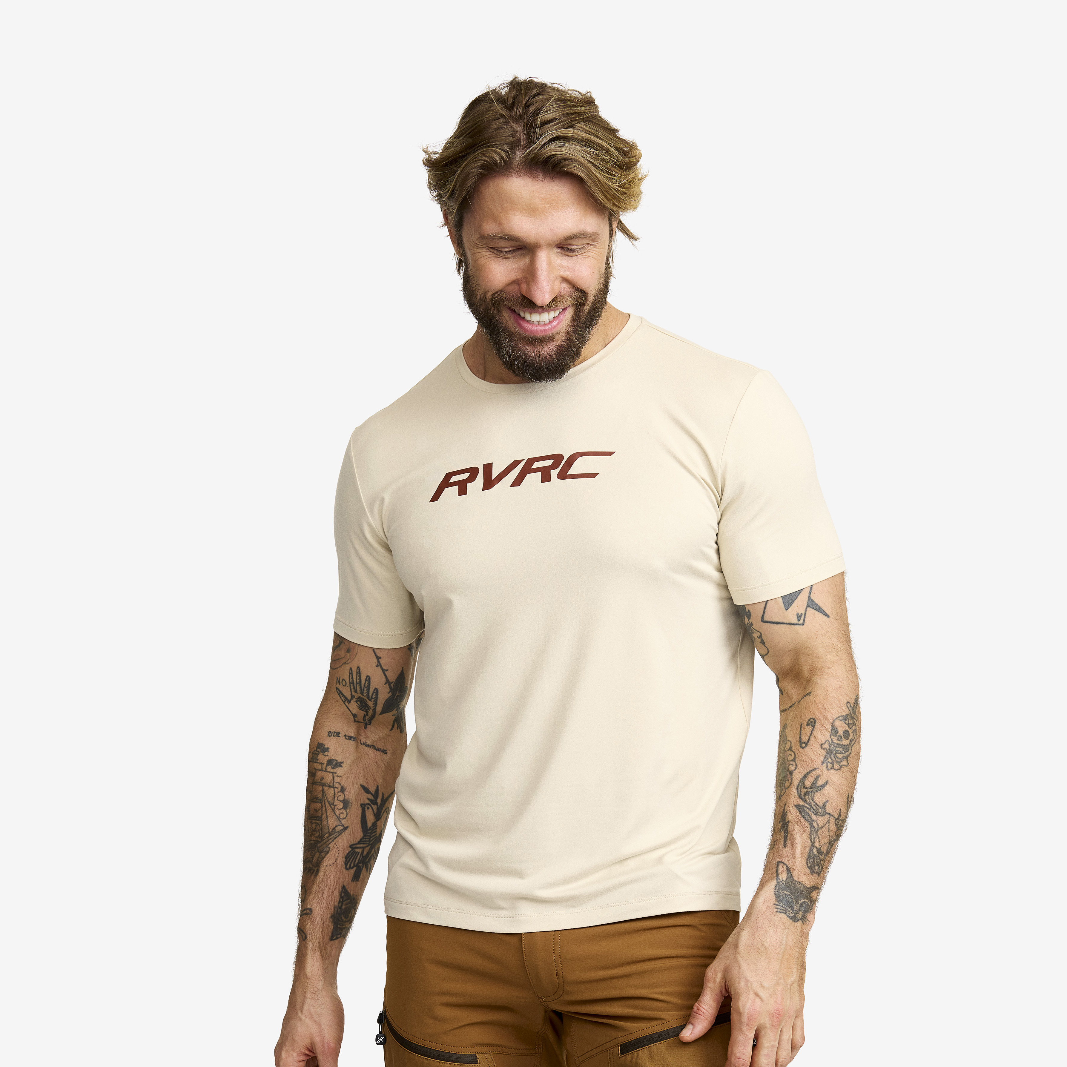 Mission Logo T-shirt – Herr – Oatmeal Storlek:XS – Herr > Tröjor > T-shirts