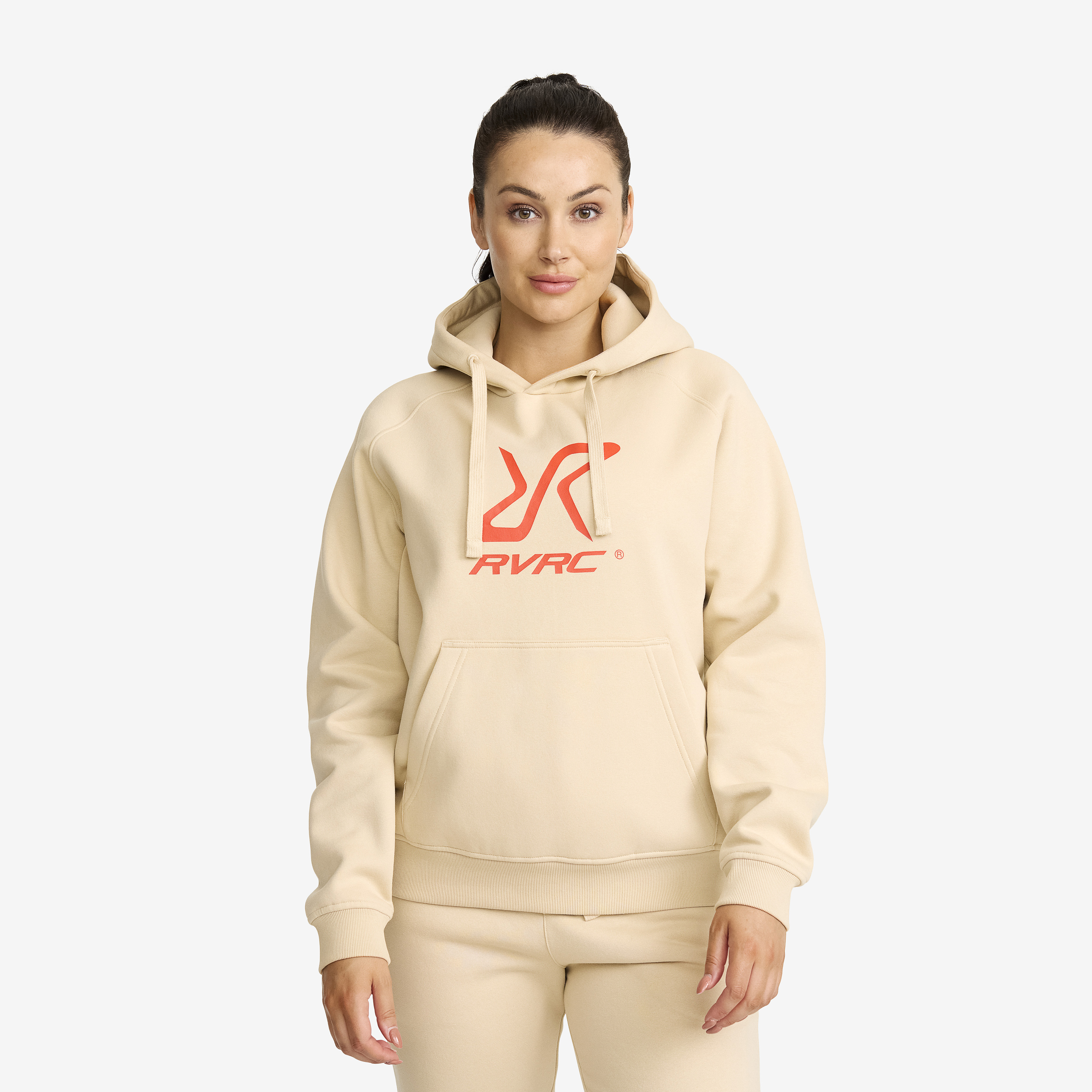 RVRC Hoodie Dam Oatmeal/Aurora Red, :XS