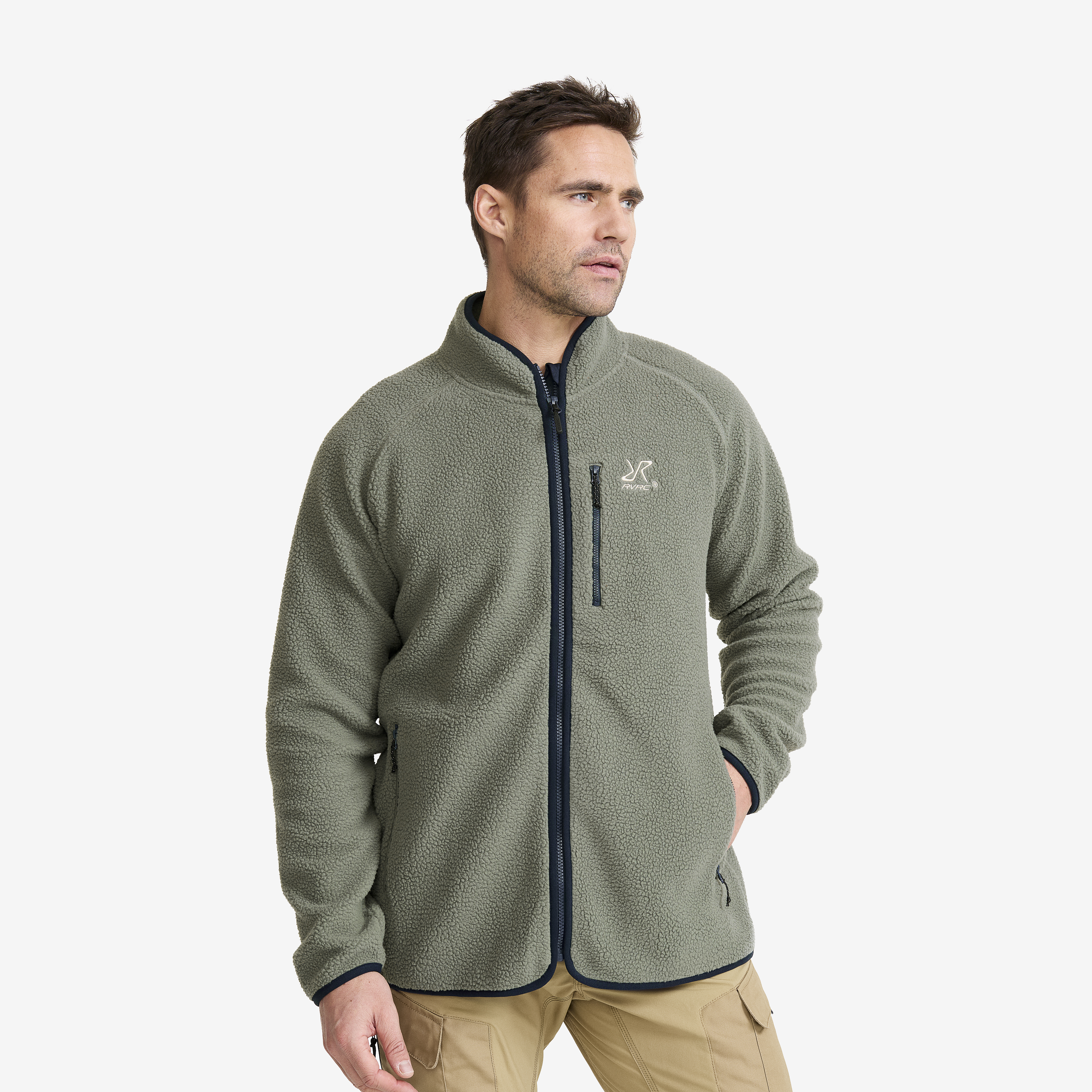 Canyon Full-zip Pile Fleece Castor Gray/Navy Herr