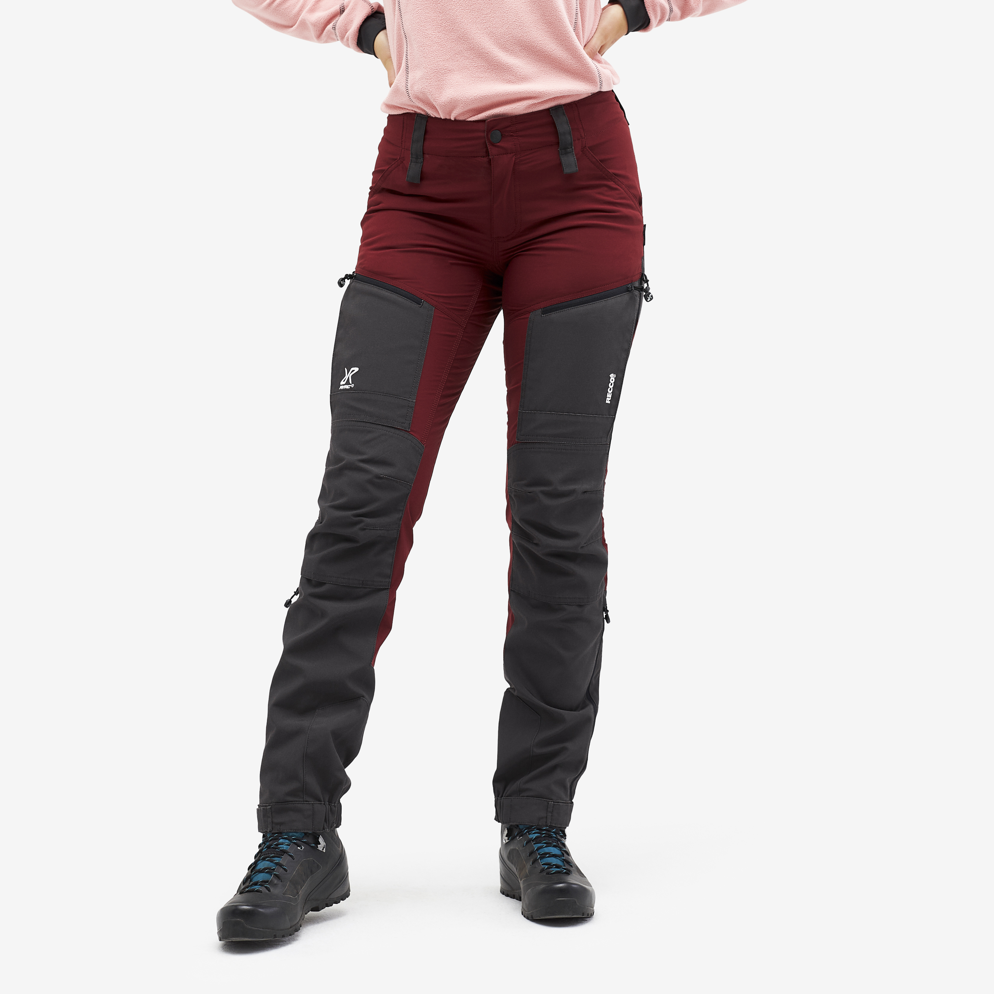 Nordwand walking trousers for women in dark red