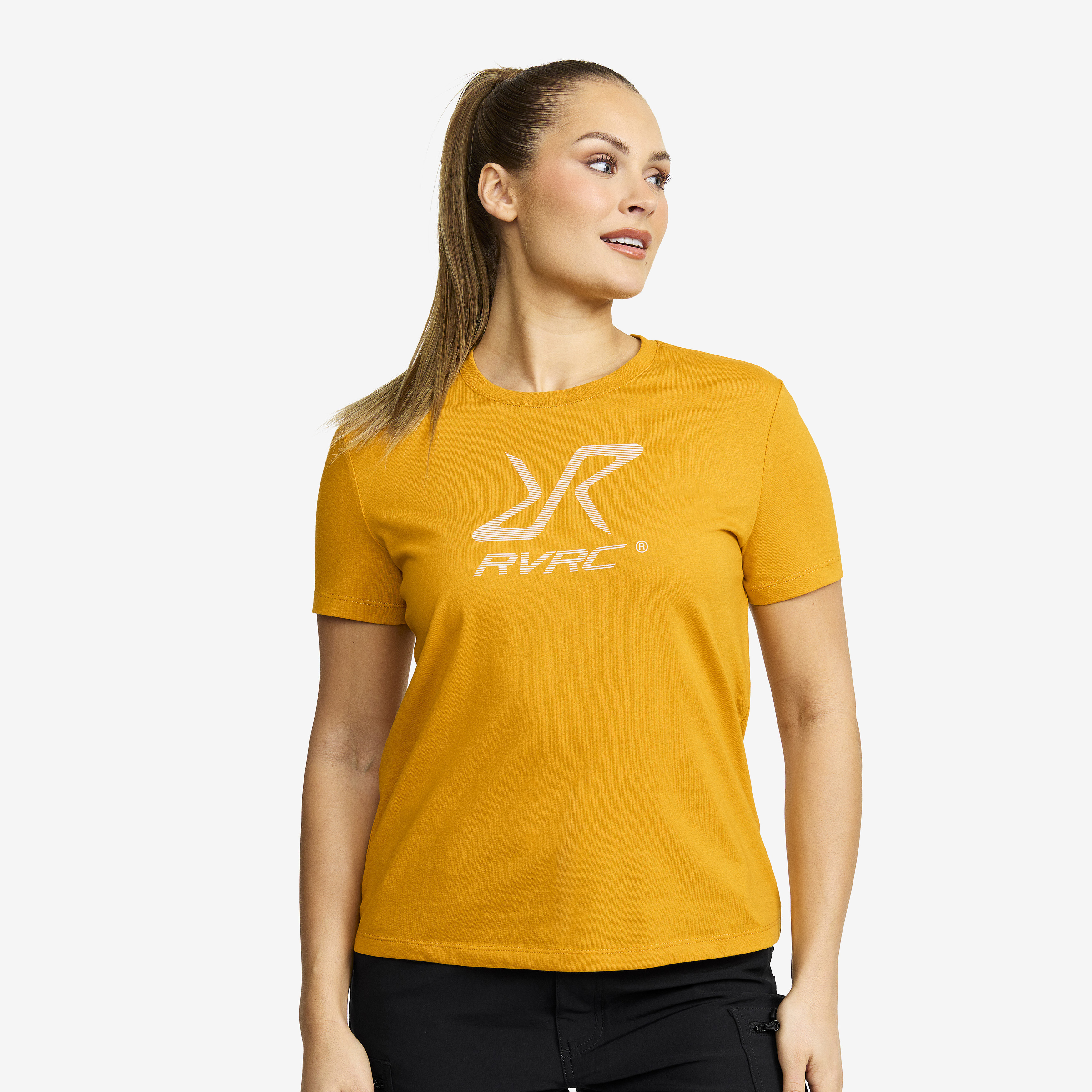 Easy Graphic Logo T-shirt Golden Yellow Dame