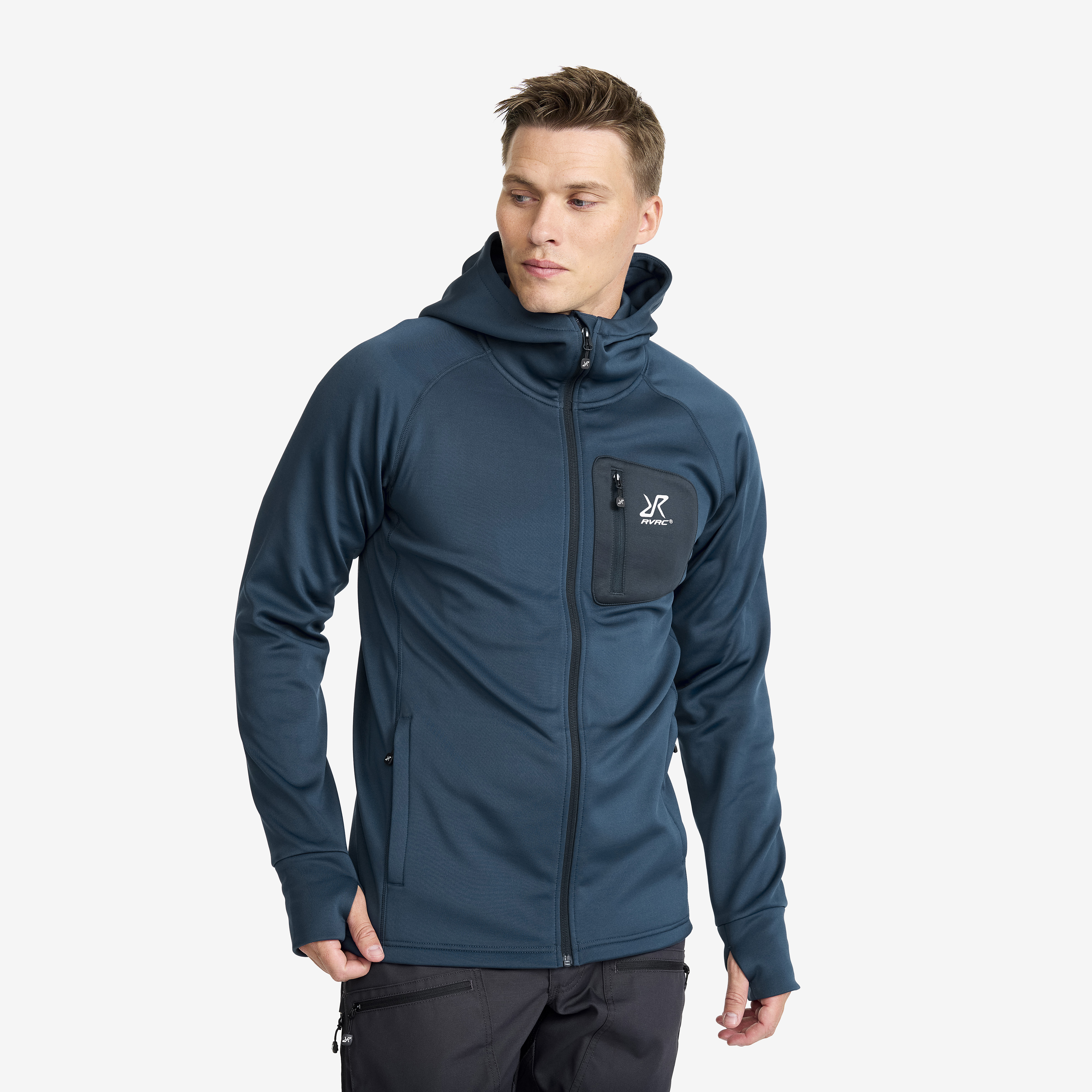 Evolution Stretch Fleece Hoodie Moonlit Ocean Herren,