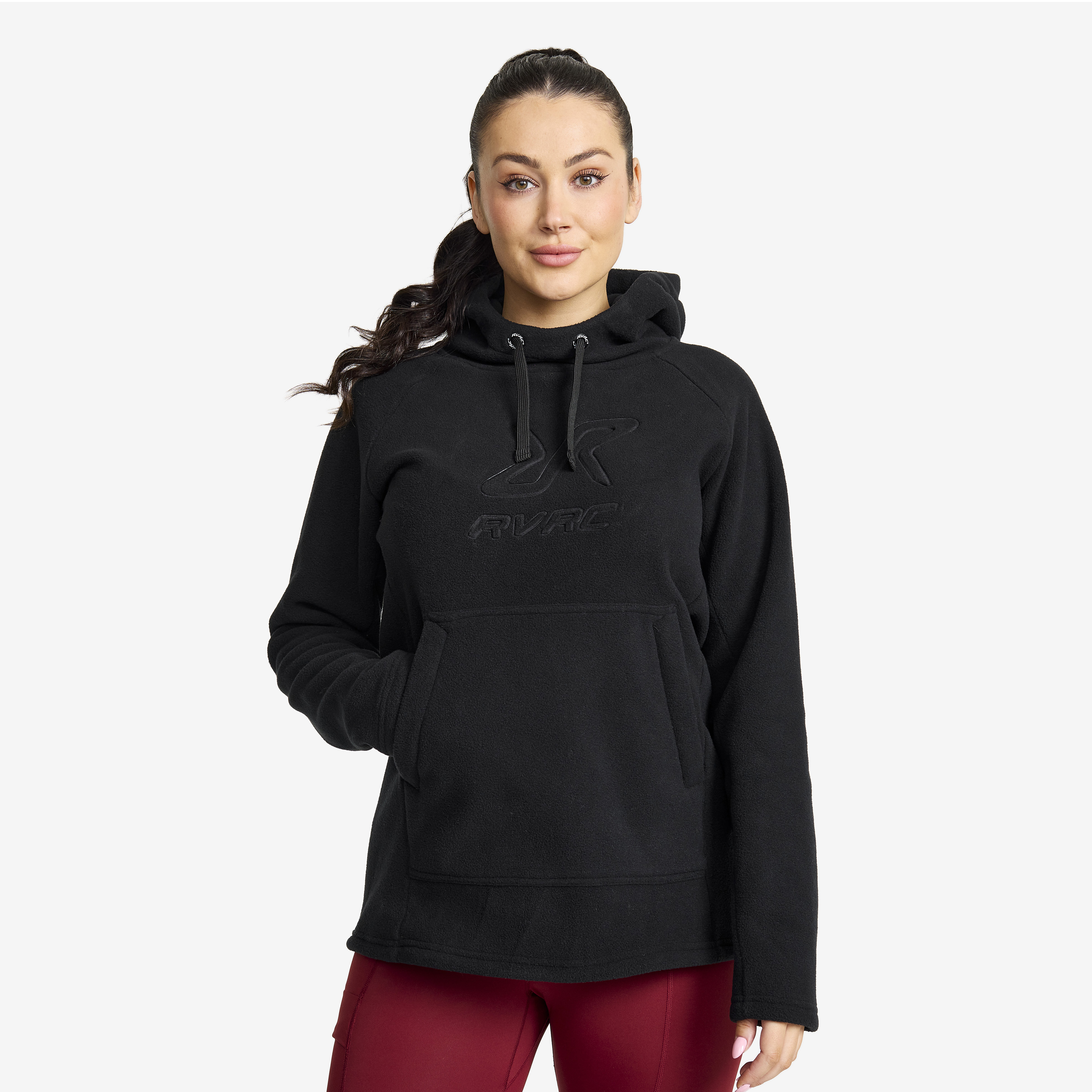 Polar Fleece Hoodie Black Women,