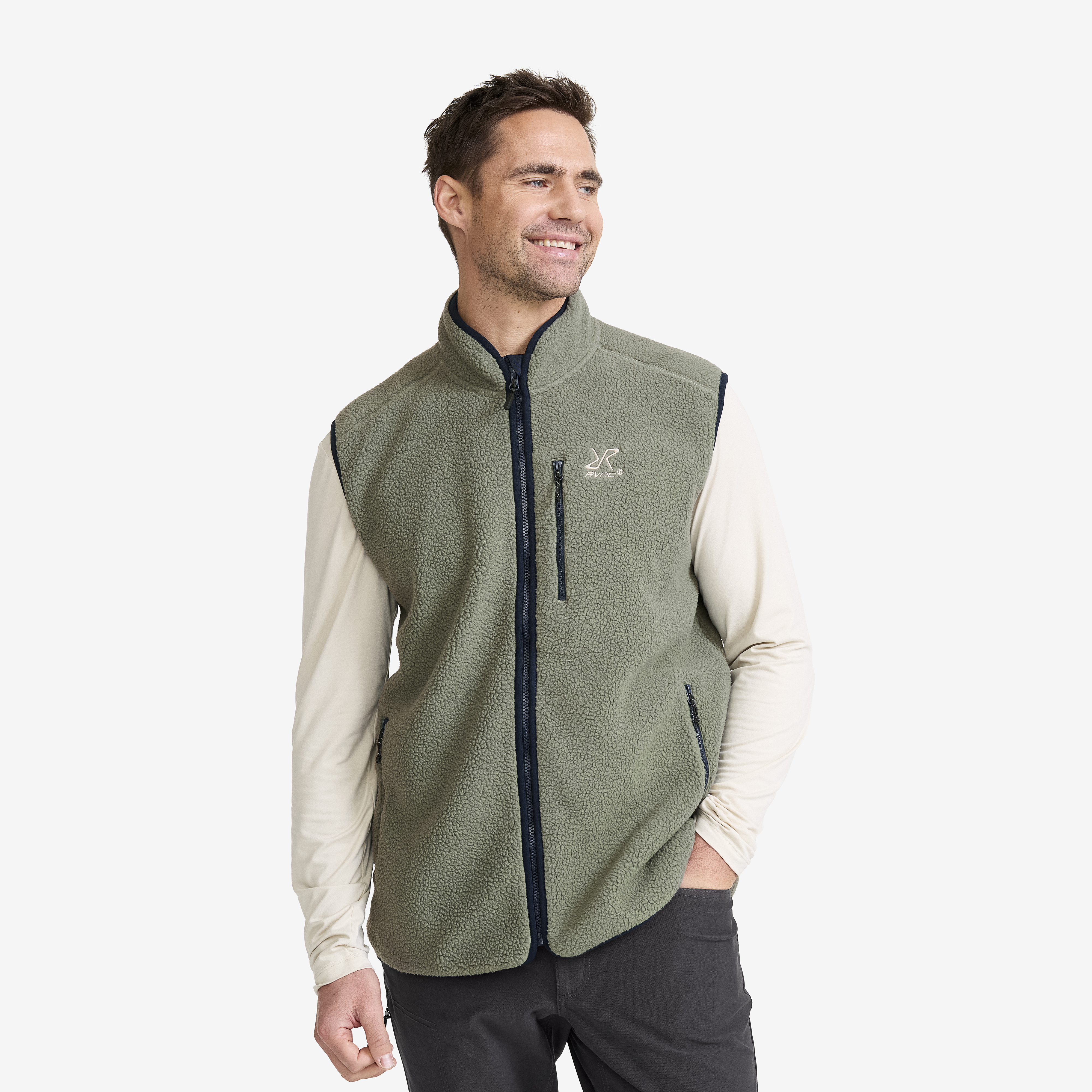 Canyon Full-zip Pile Fleece Vest Castor Gray/Navy Herr