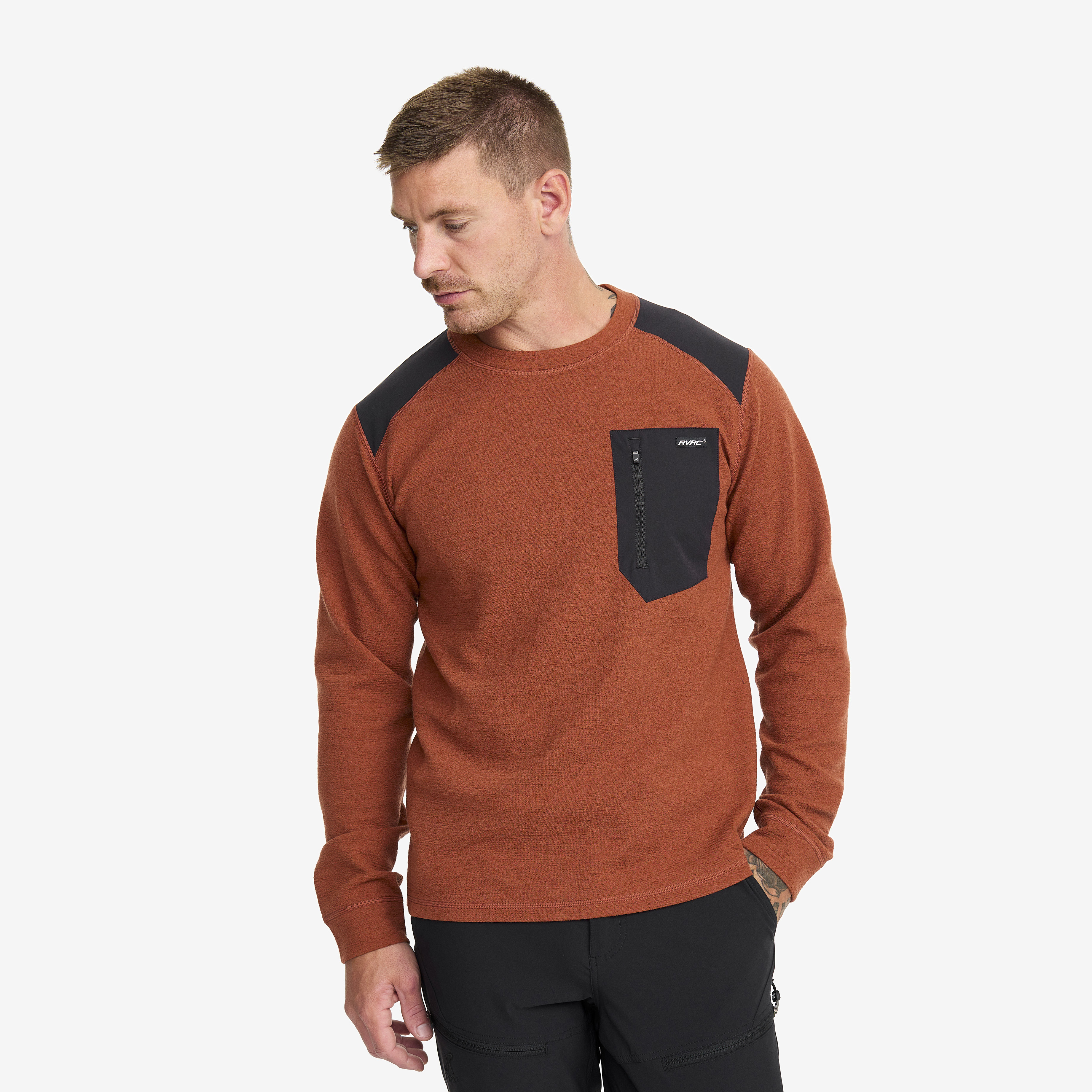 Wool Sweater Rusty Orange Miehet