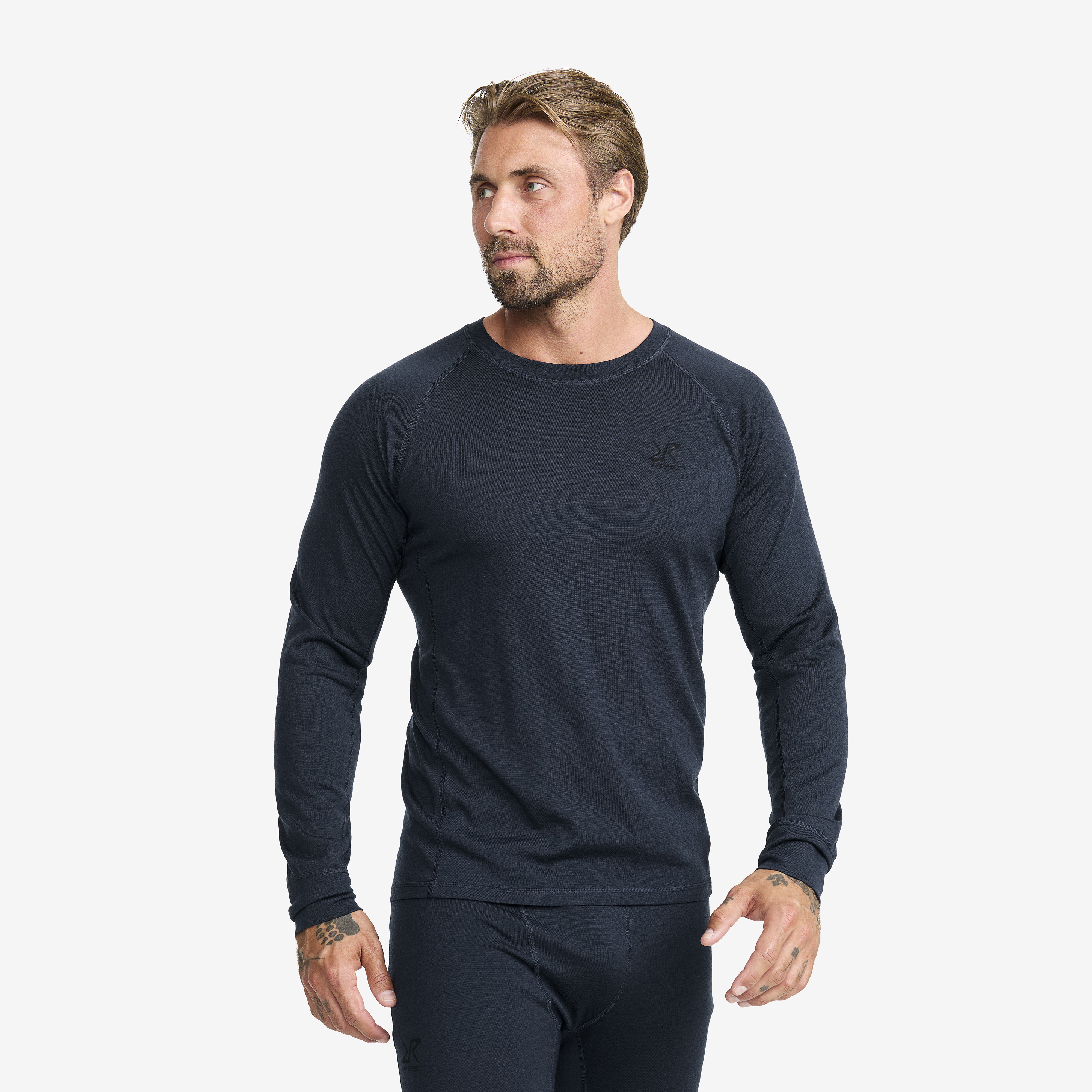 Route Merino Light Base Layer Top Deep Navy Herren,