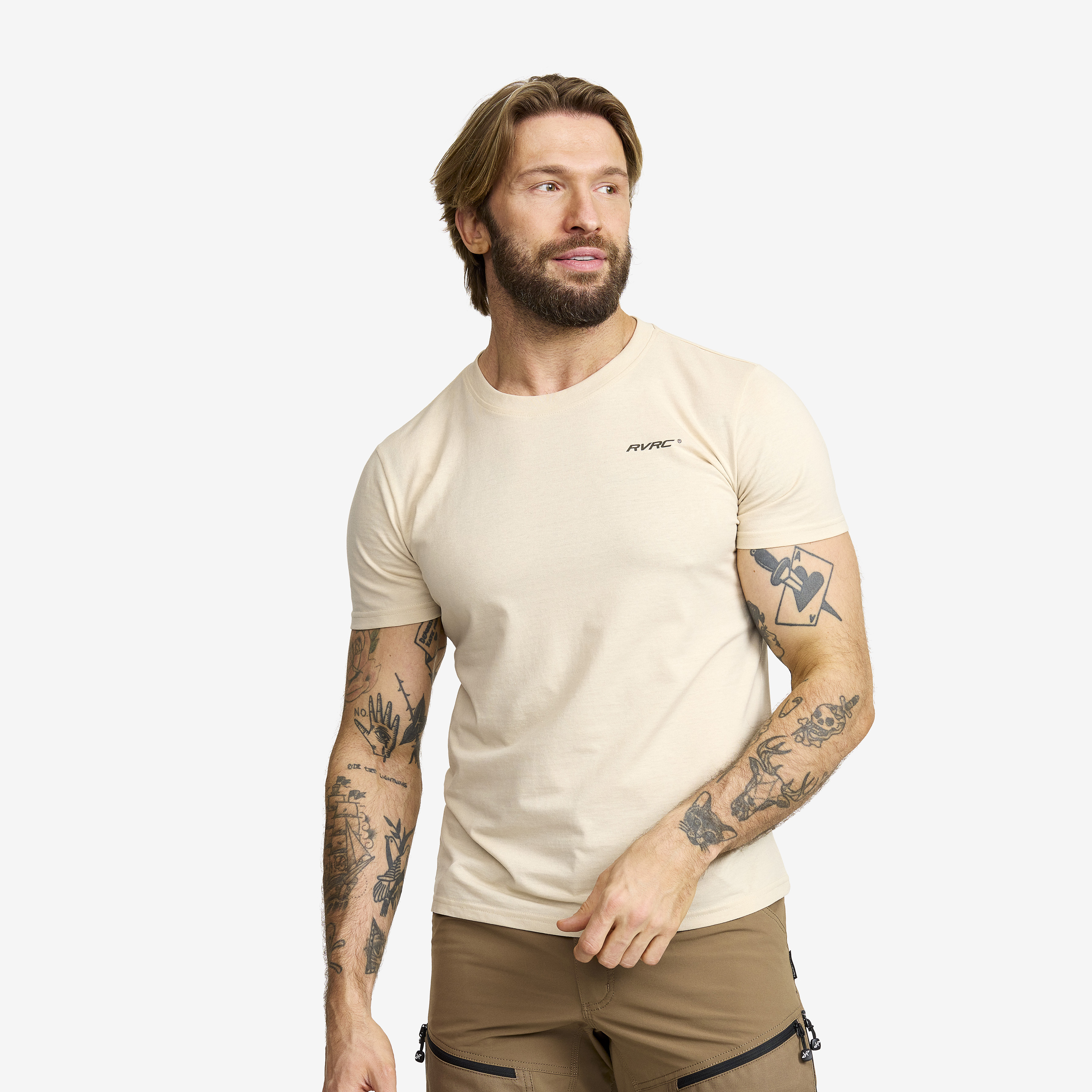 Easy T-shirt Slim Fit Herre Oatmeal