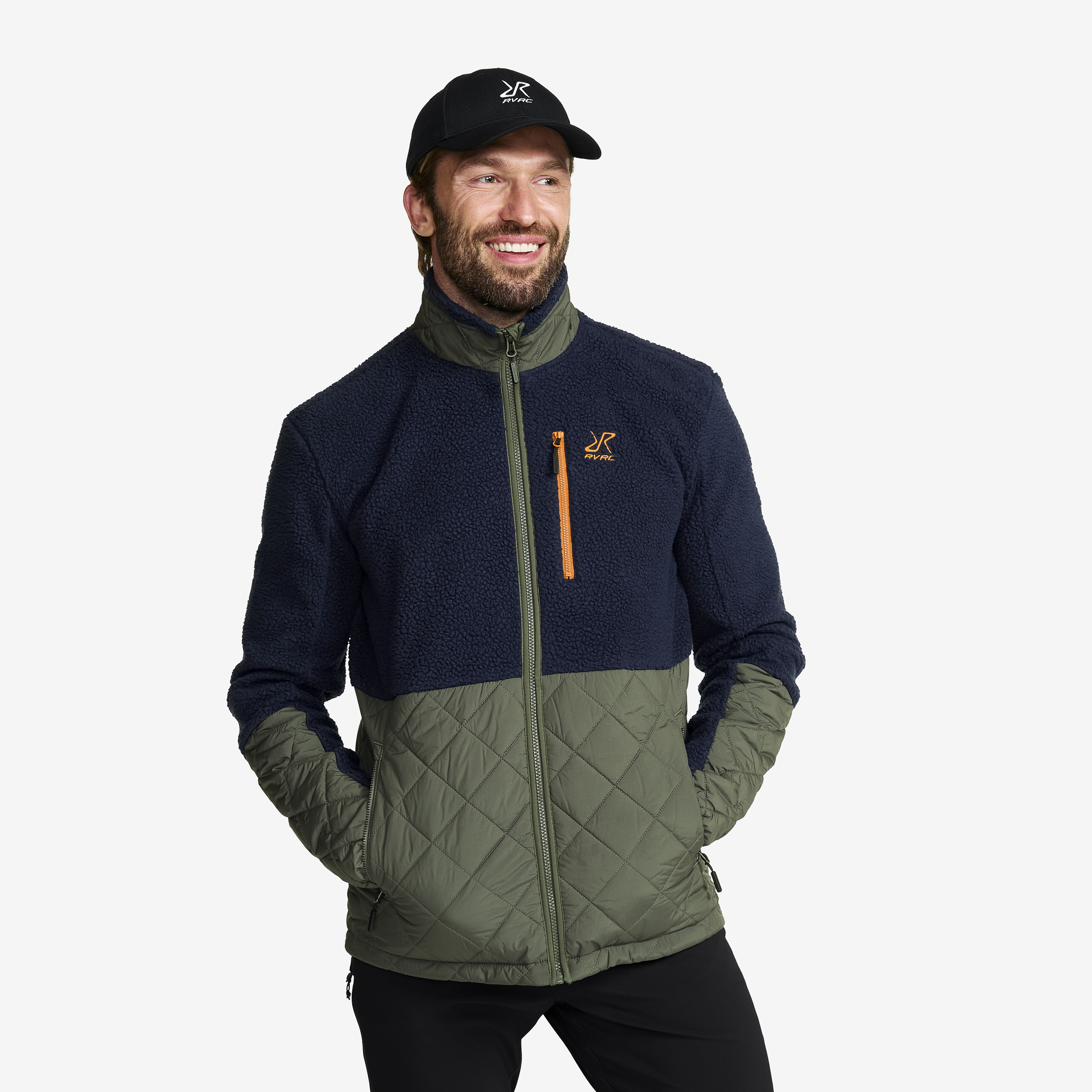 Canyon Hybrid Pile Fleece Navy/Kambaba Green Men,