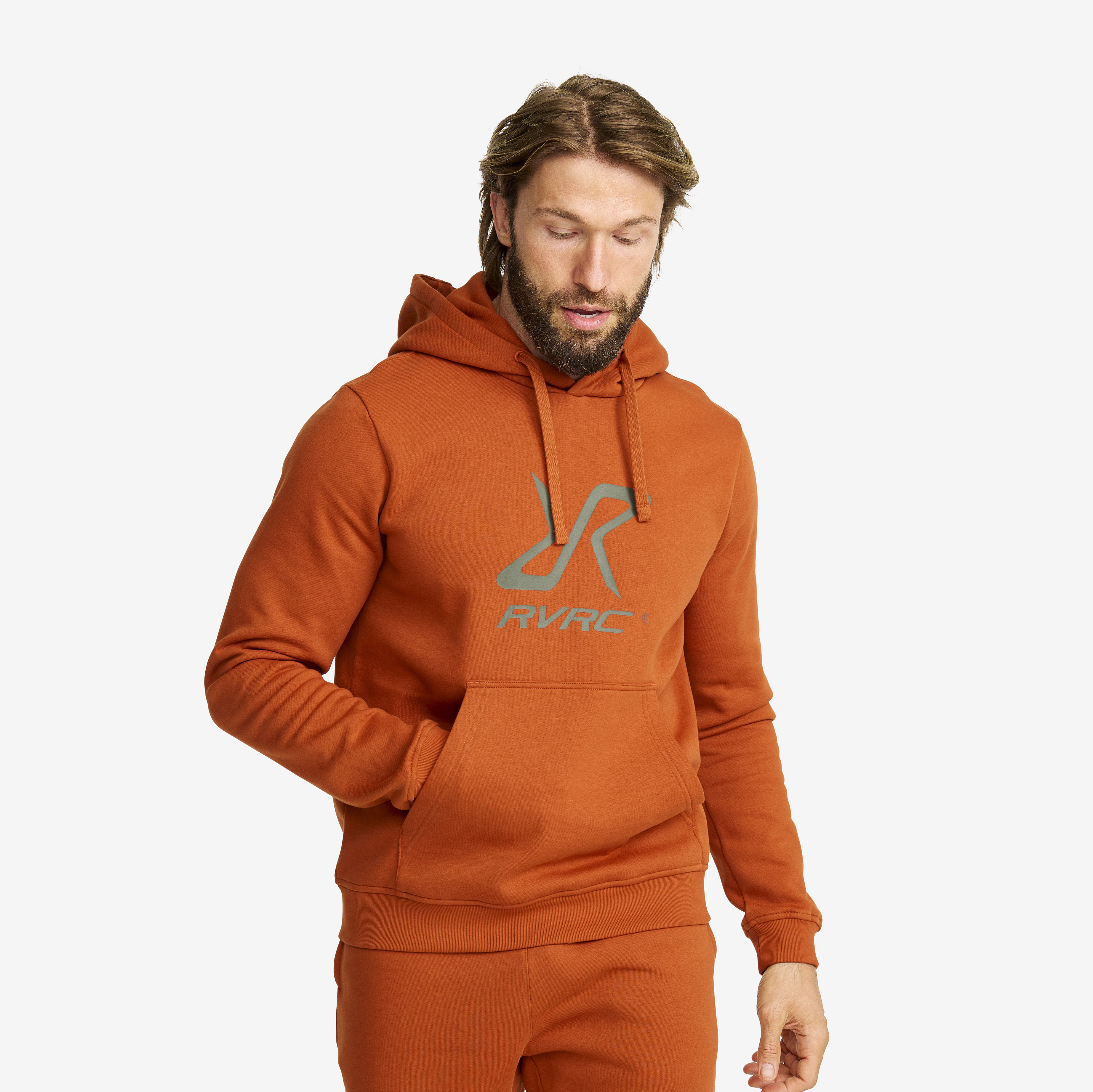RVRC Hoodie Herr Terracotta Brown/Forest Night, :XS