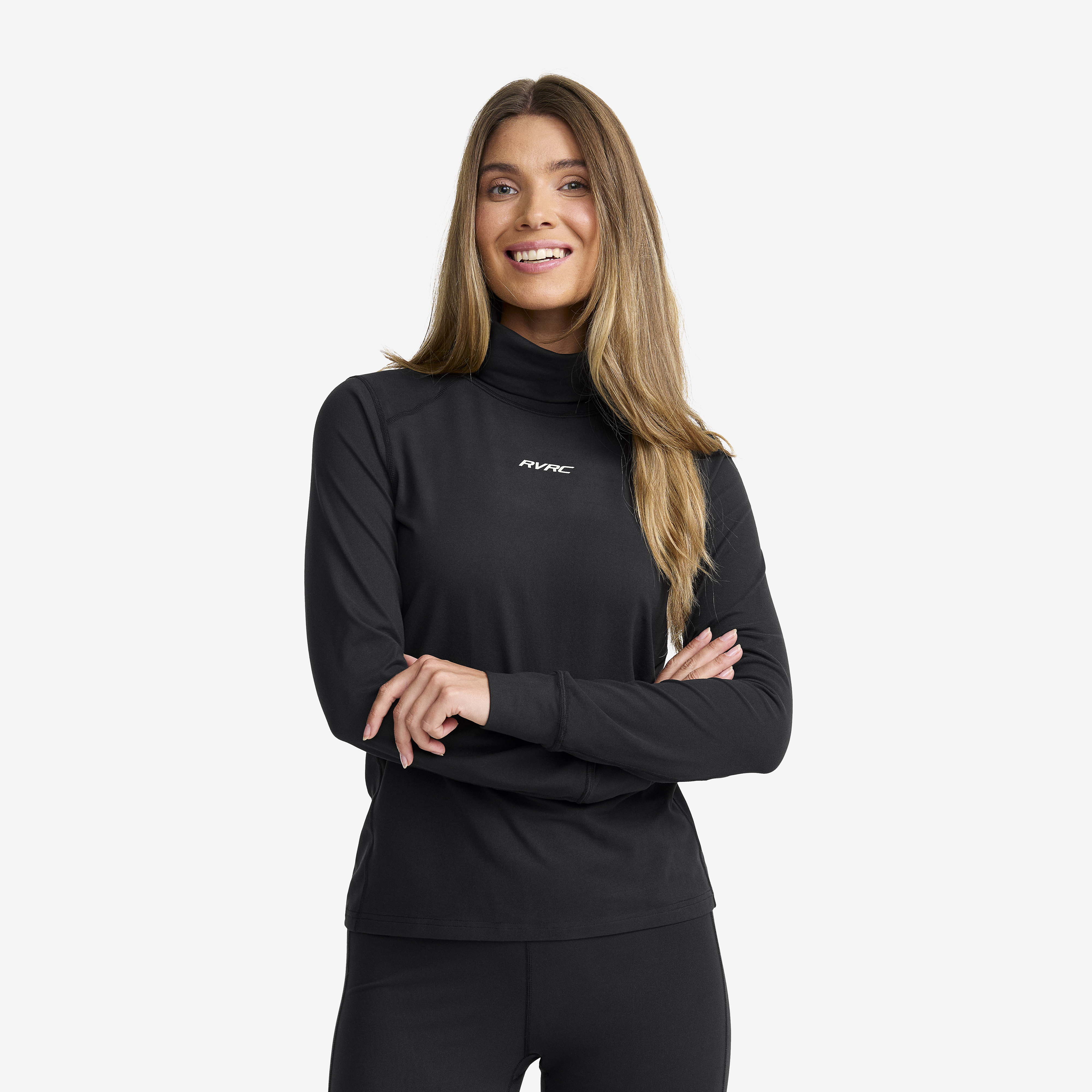 Downhill Base Layer Turtleneck Top Black Dam, 