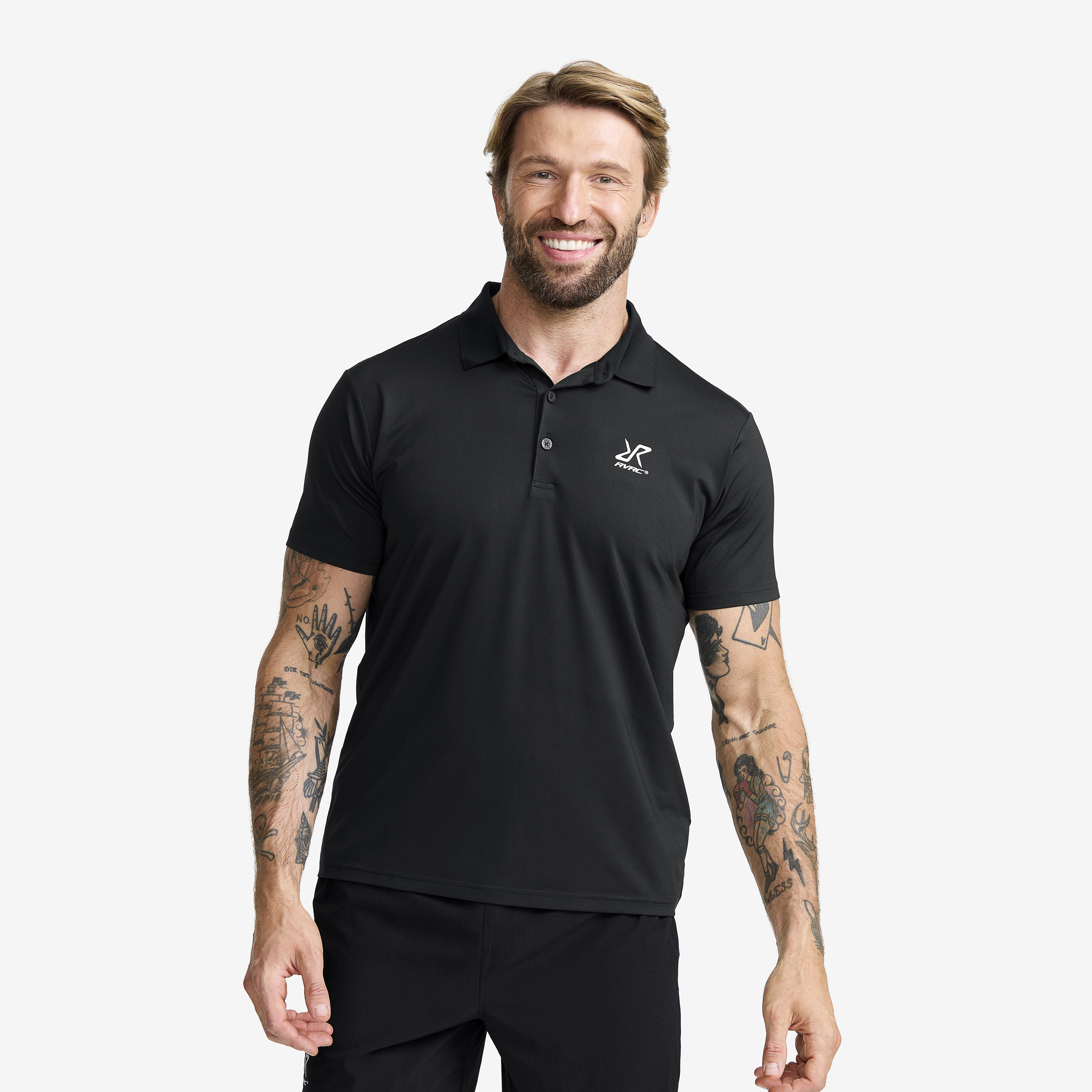 Stream Polo Shirt Black Herren, 