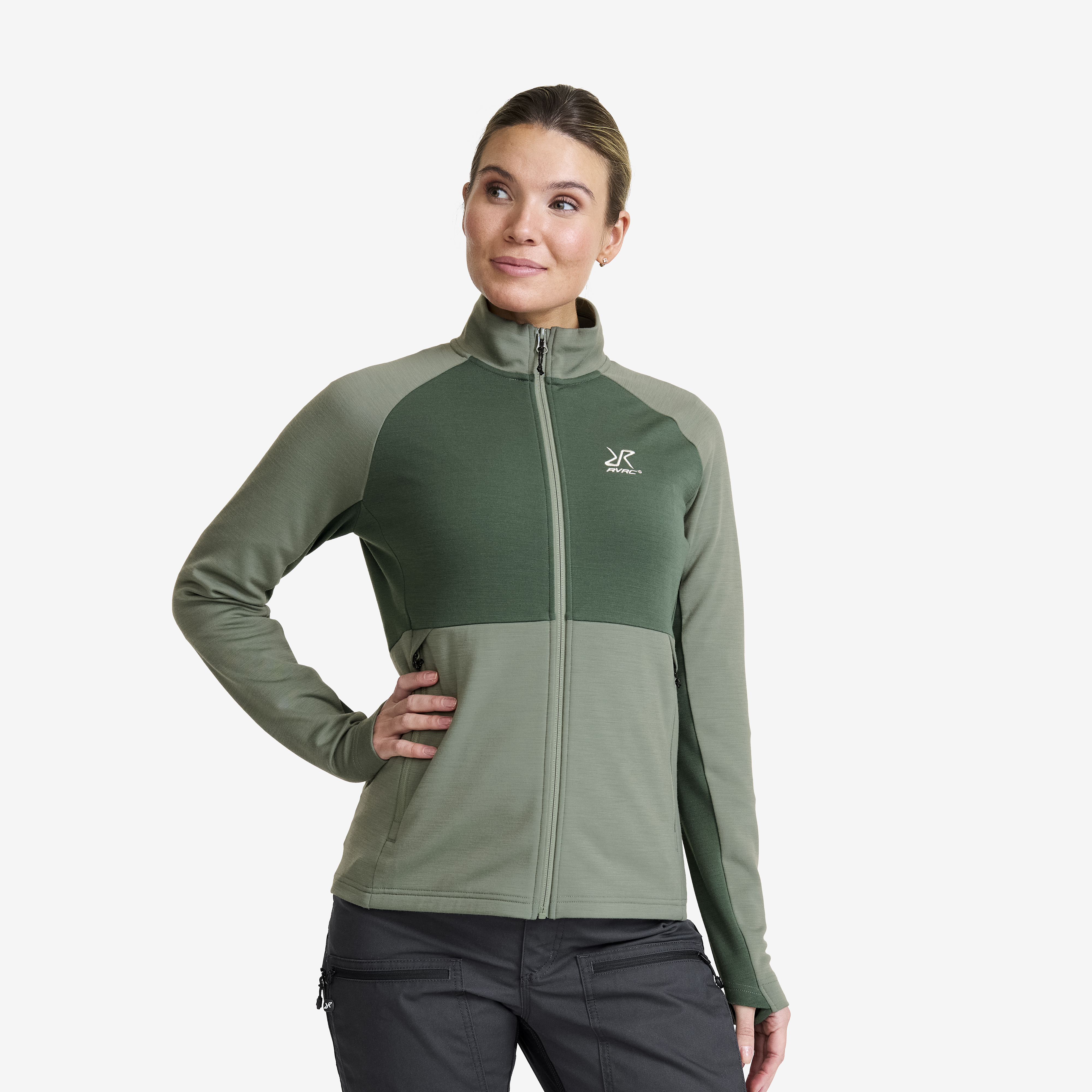 Hill Wool Fleece Dusty Green Damen