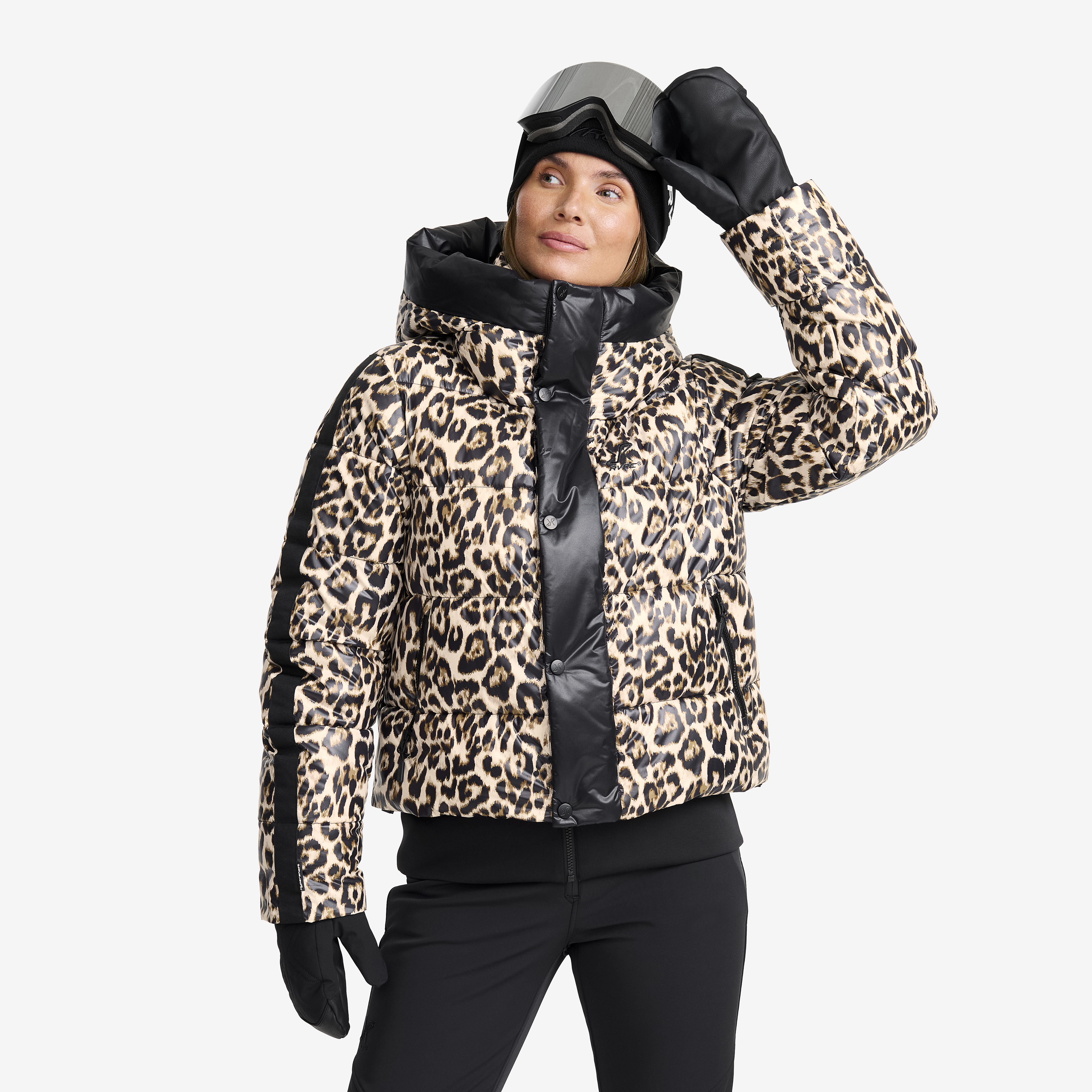 Raise Puffer Ski Jacket Black/Dijon Dame, 