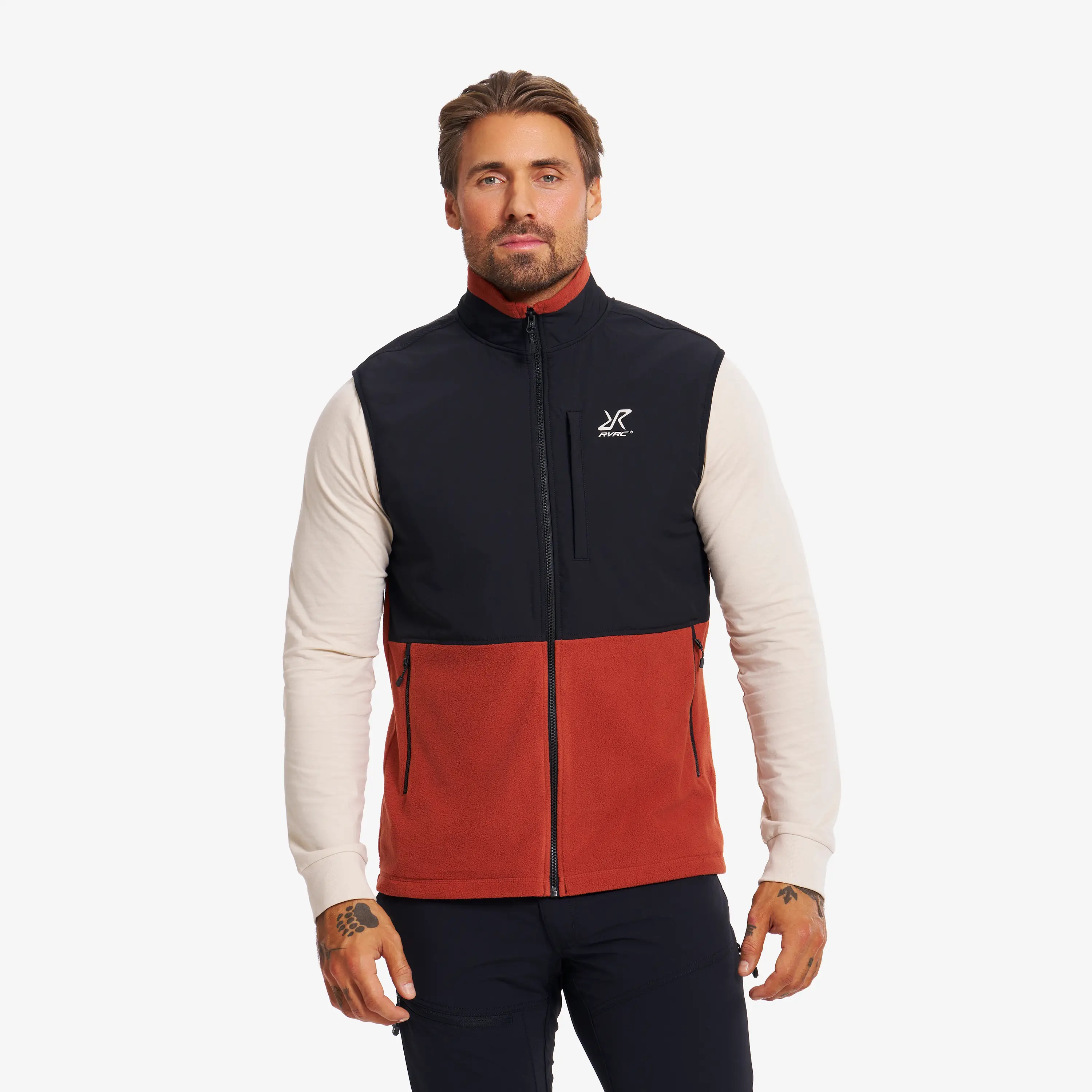 River Hybrid Fleece Vest Herre Rusty Orange, Størrelse:2XL - Herre > Overdele > Fleece & Midlayers