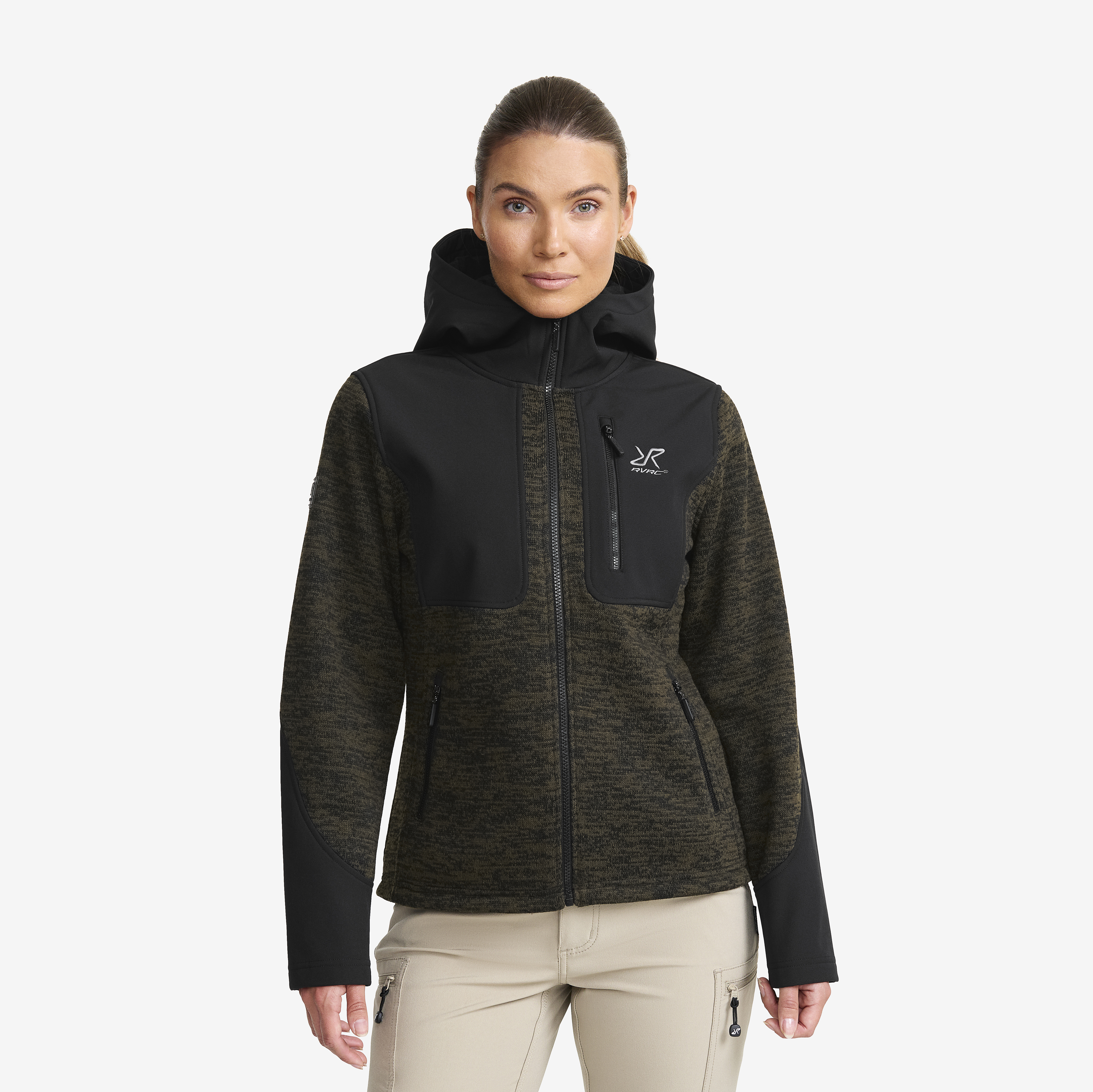 Wander Pro Wool Hoodie Dark Olive Naiset, 