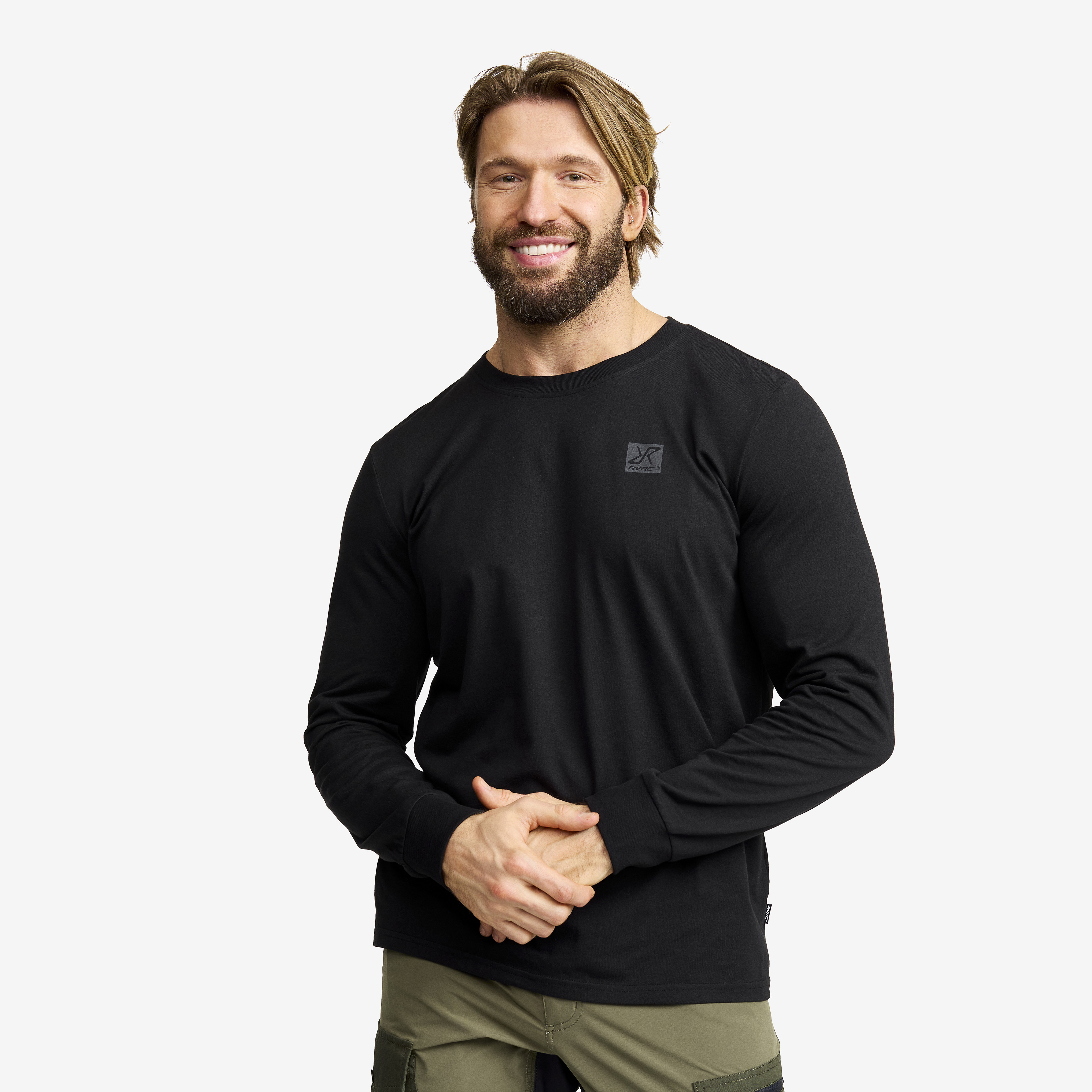 Easy Long-sleeved T-shirt Miehet Black Koko:M – Vaatteet > Paidat > Flanellipaidat & Pitkähihaiset Paidat