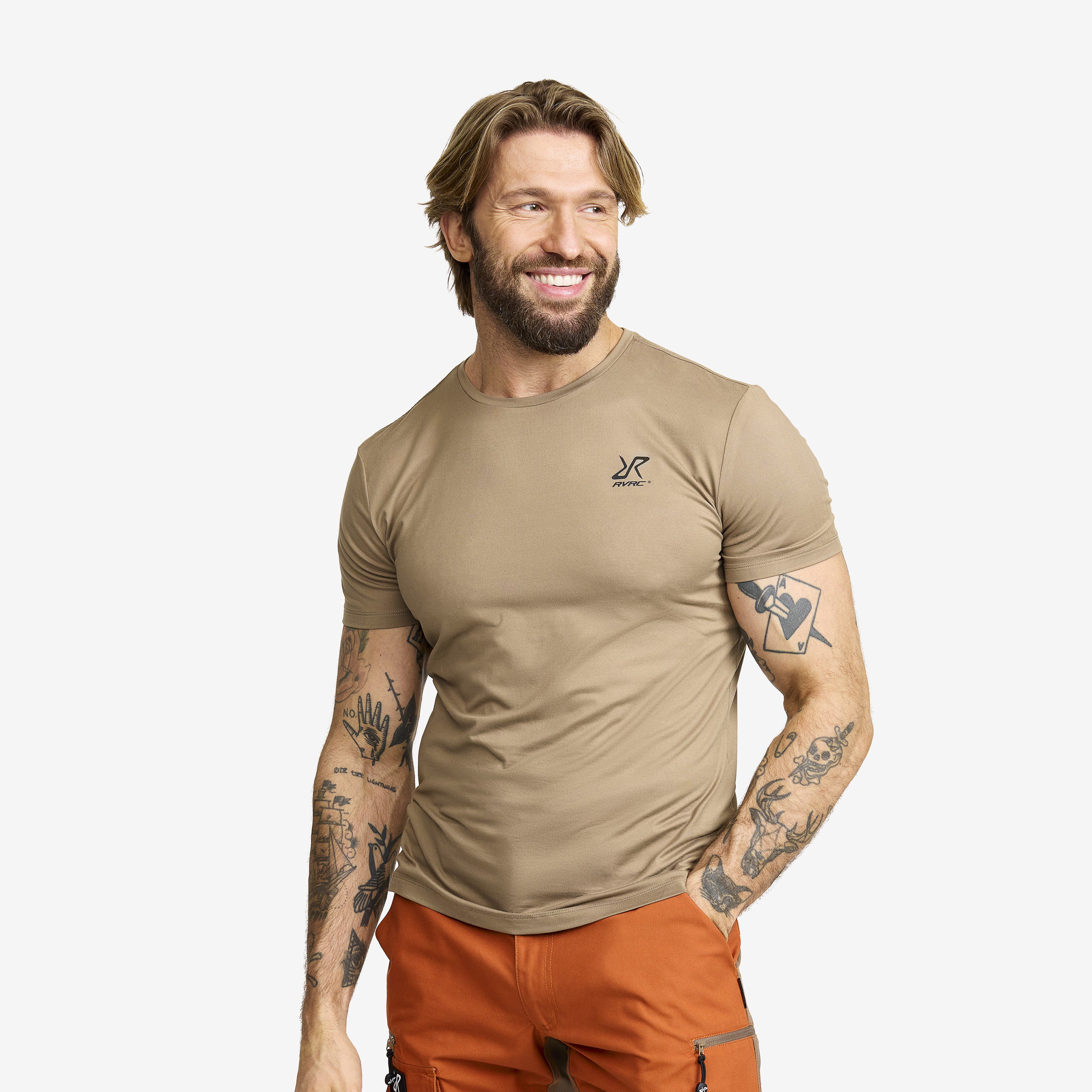 Mission Slim Fit T-shirt – Herr – Brindle Storlek:2XL – Herr > Tröjor > T-shirts
